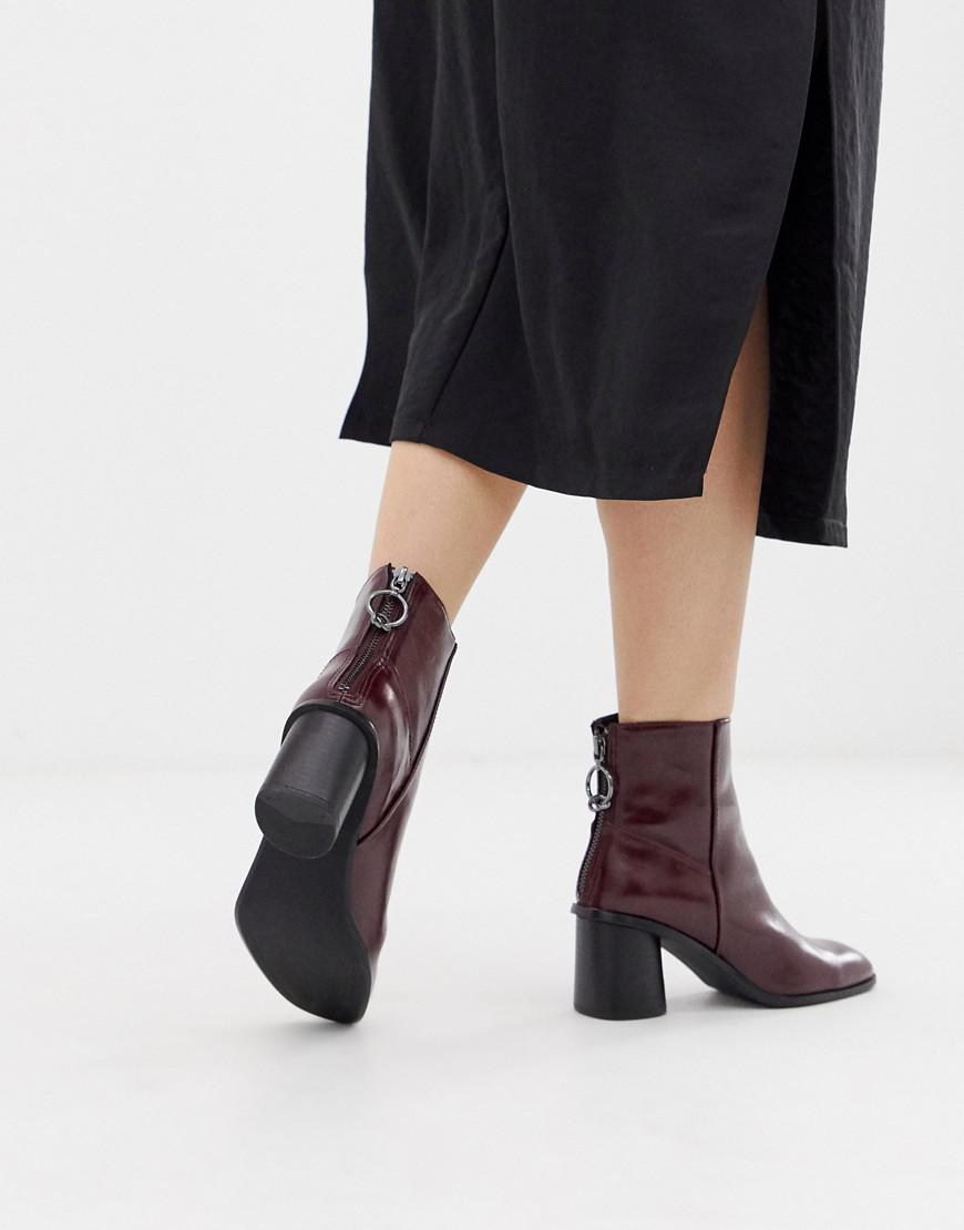 bershka round heel boot