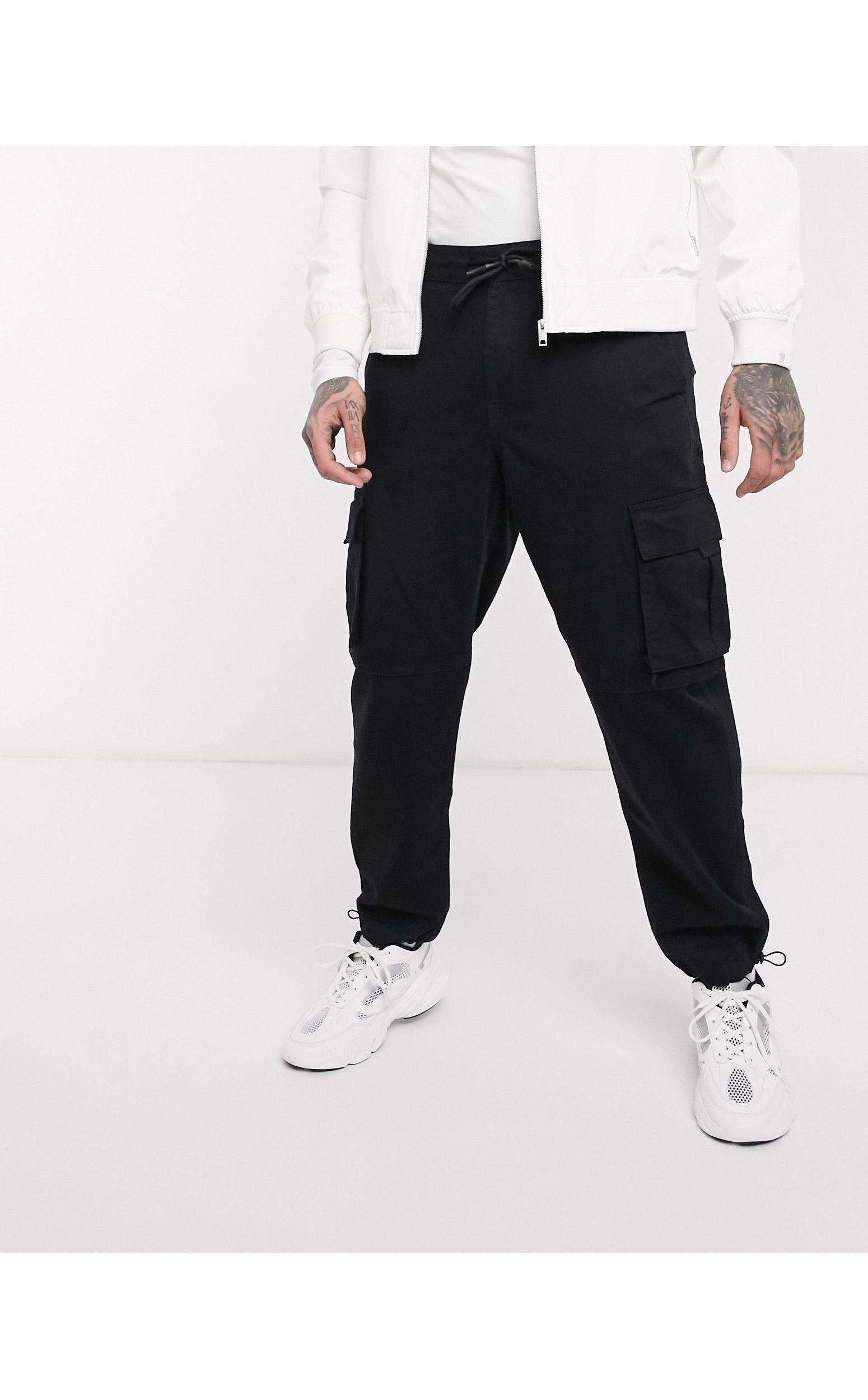 bershka black cargo pants