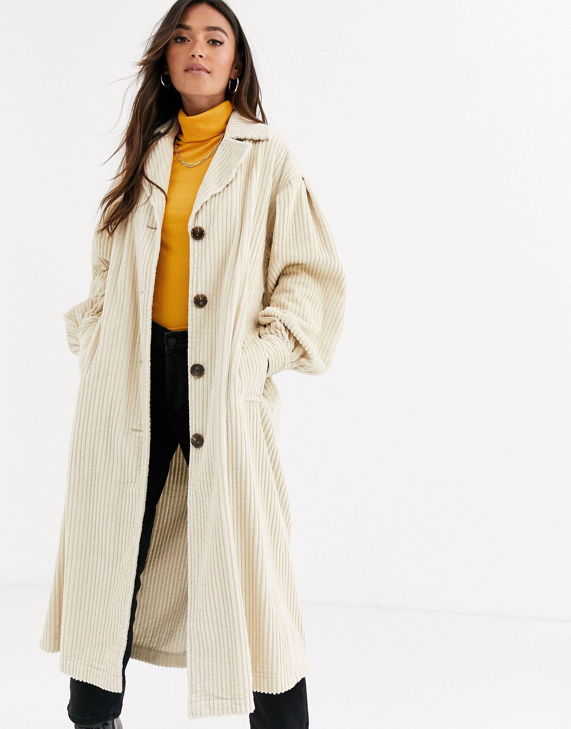 ASOS Corduroy Jumbo Cord Trench Coat in 