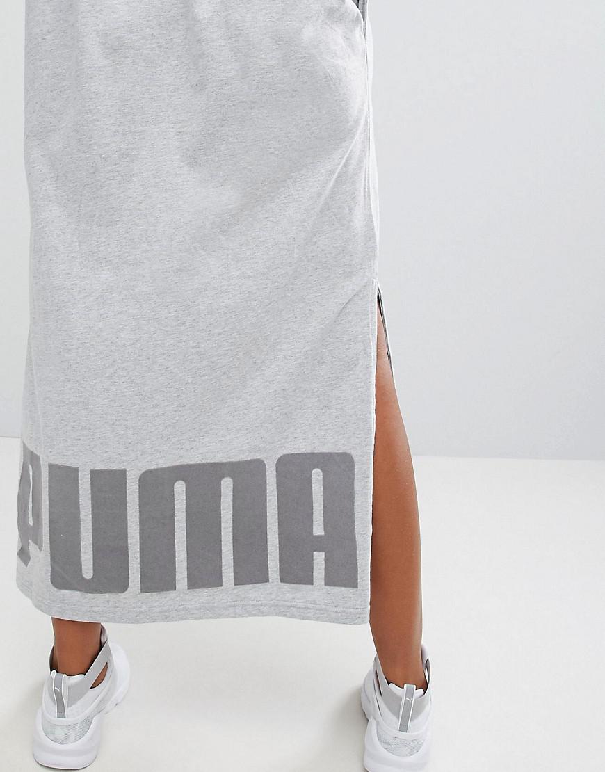 PUMA T-shirt Maxi Dress In Grey in Gray | Lyst