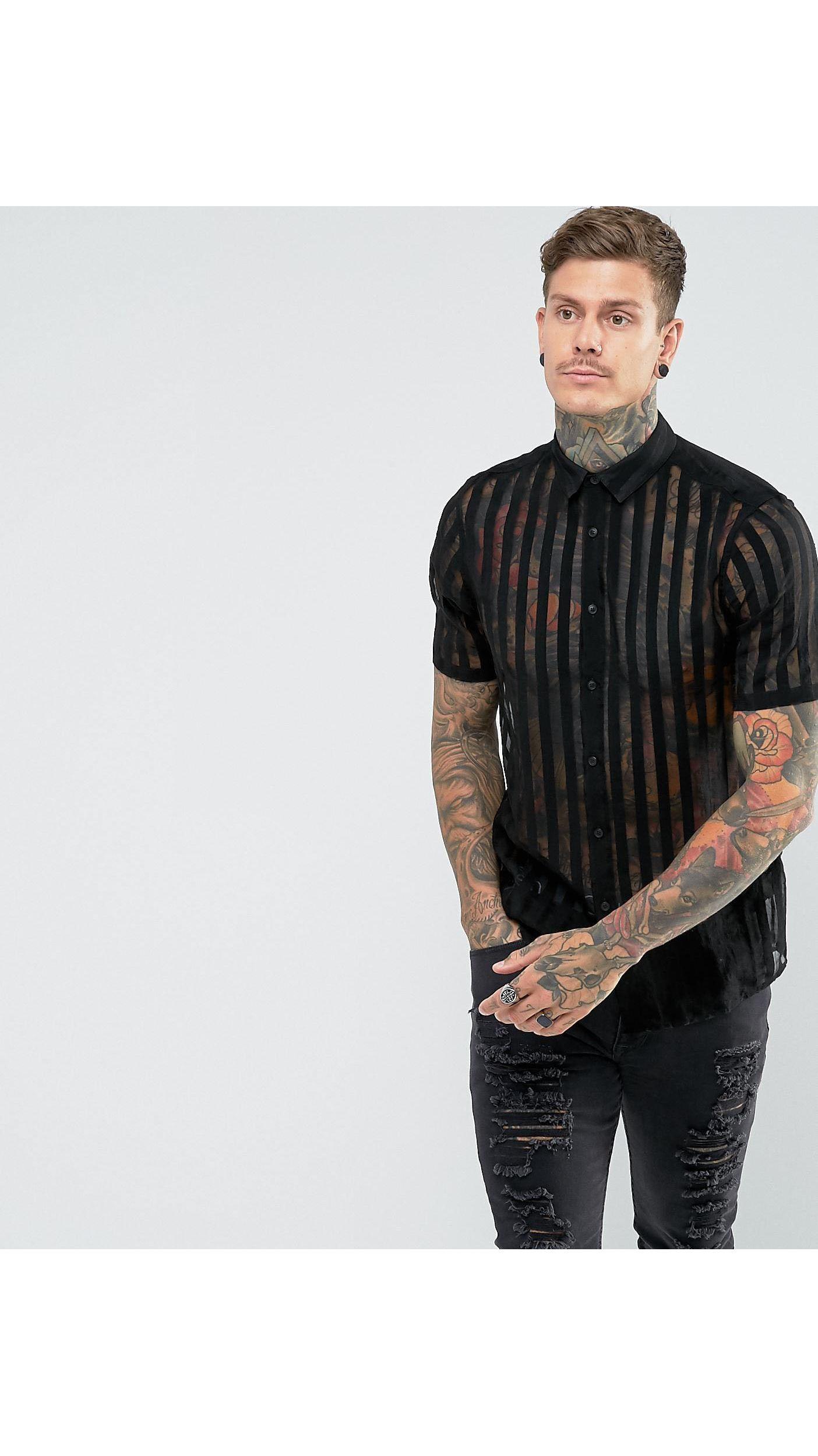 Chemise transparente à rayures en viscose coupe classique ASOS pour homme  en coloris Noir | Lyst