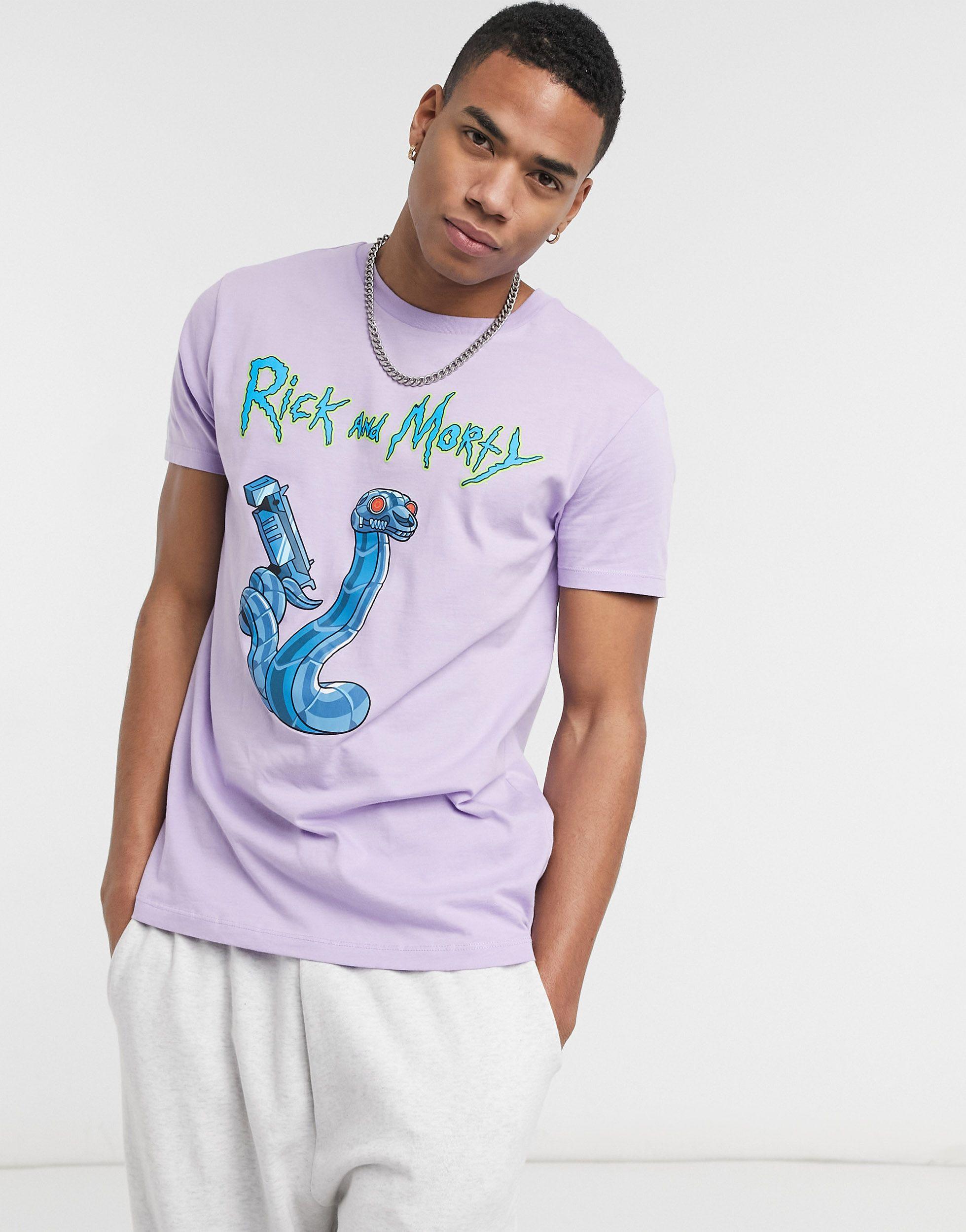 Bershka Rick And Morty Back Print T-shirt in Purple for Men | Lyst