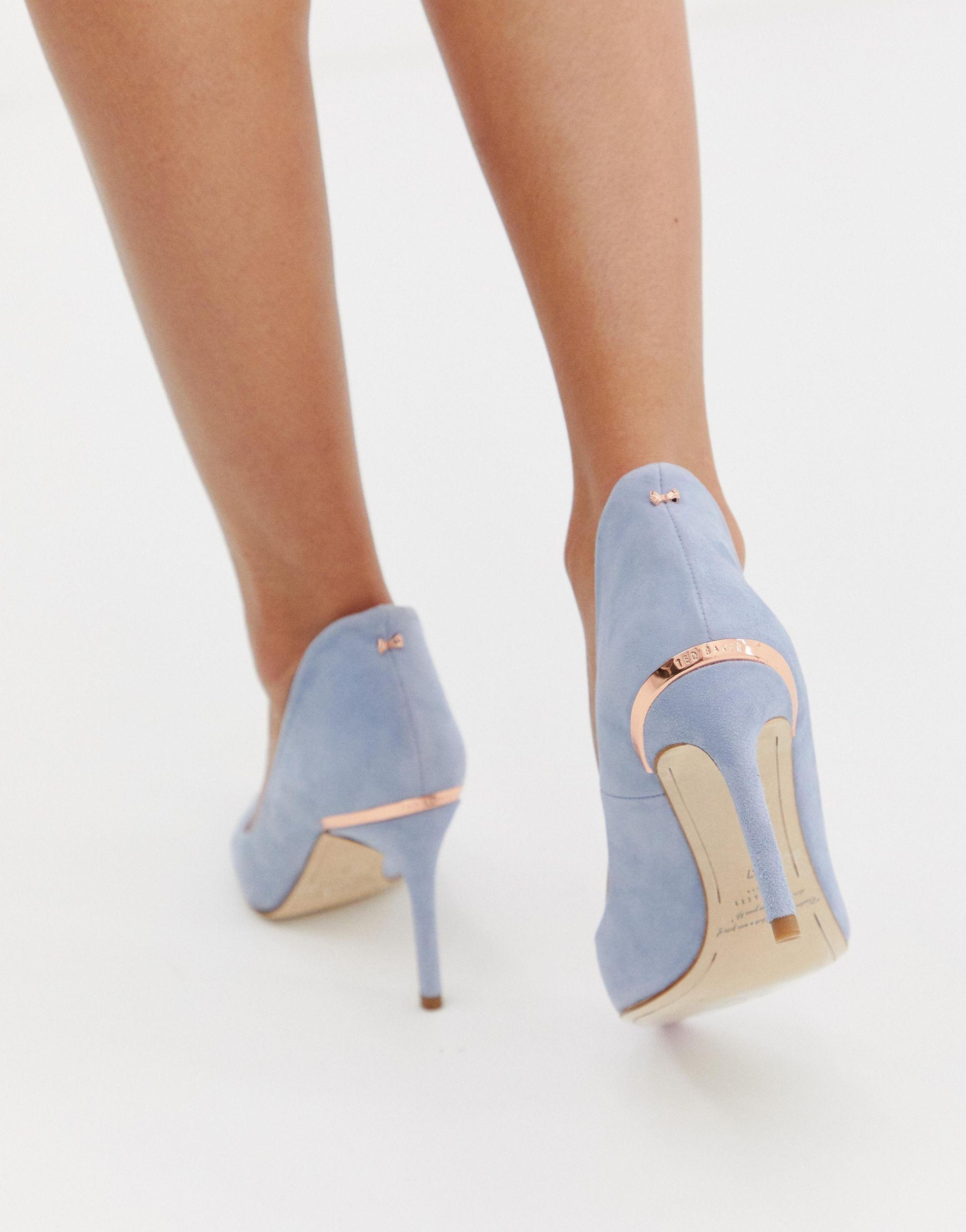 Ted Baker Suede Heeled Shoes in Blue | Lyst