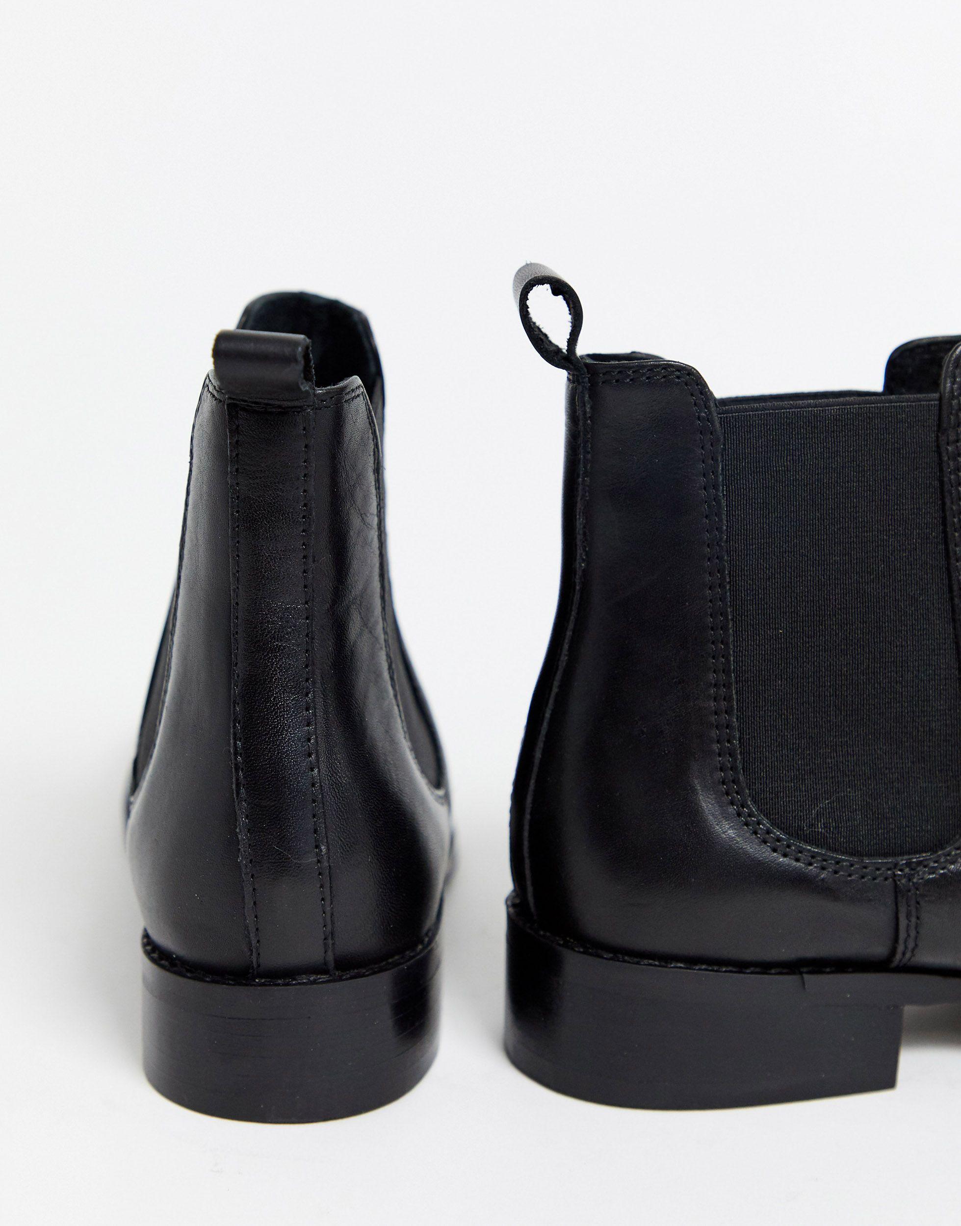 office bramble black leather chelsea boots