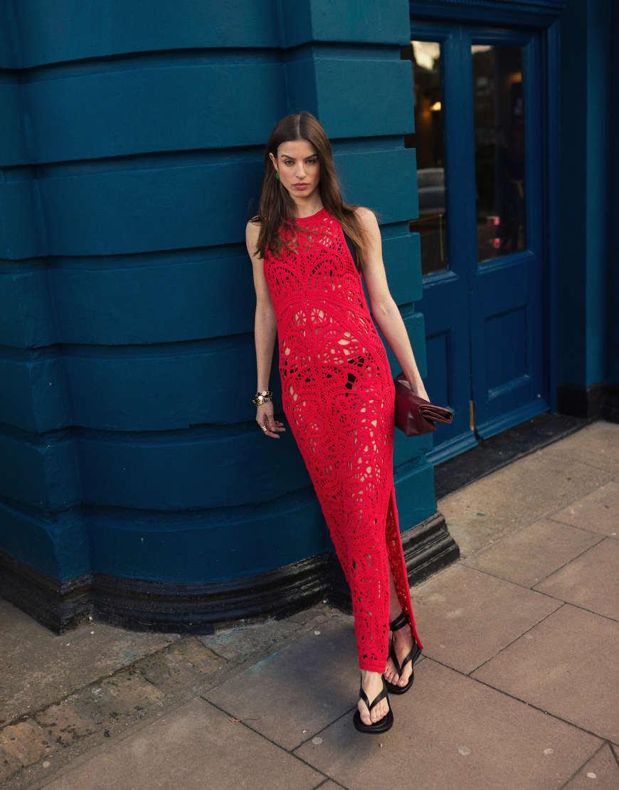 topshop red sequin dress Topshop sequin disc mini dress in red