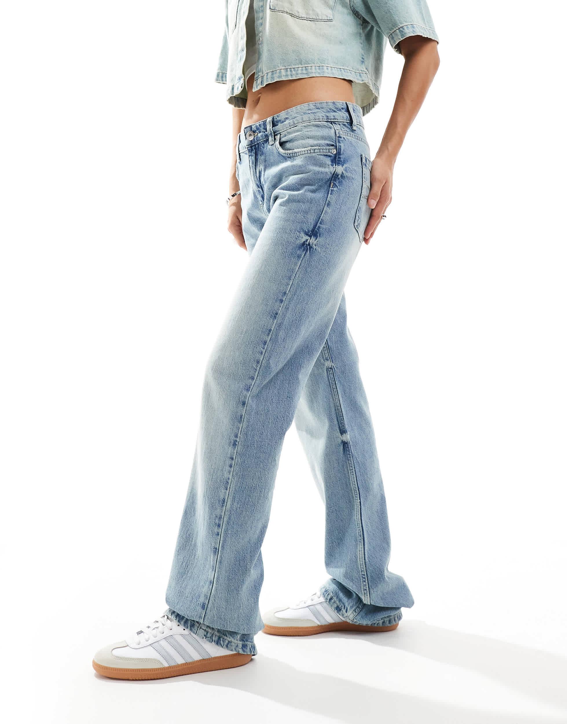 Jean évasé Bershka Deux Tons Gris Et Blanc - Taille 38 (US 6) - Neuf Avec étiquette