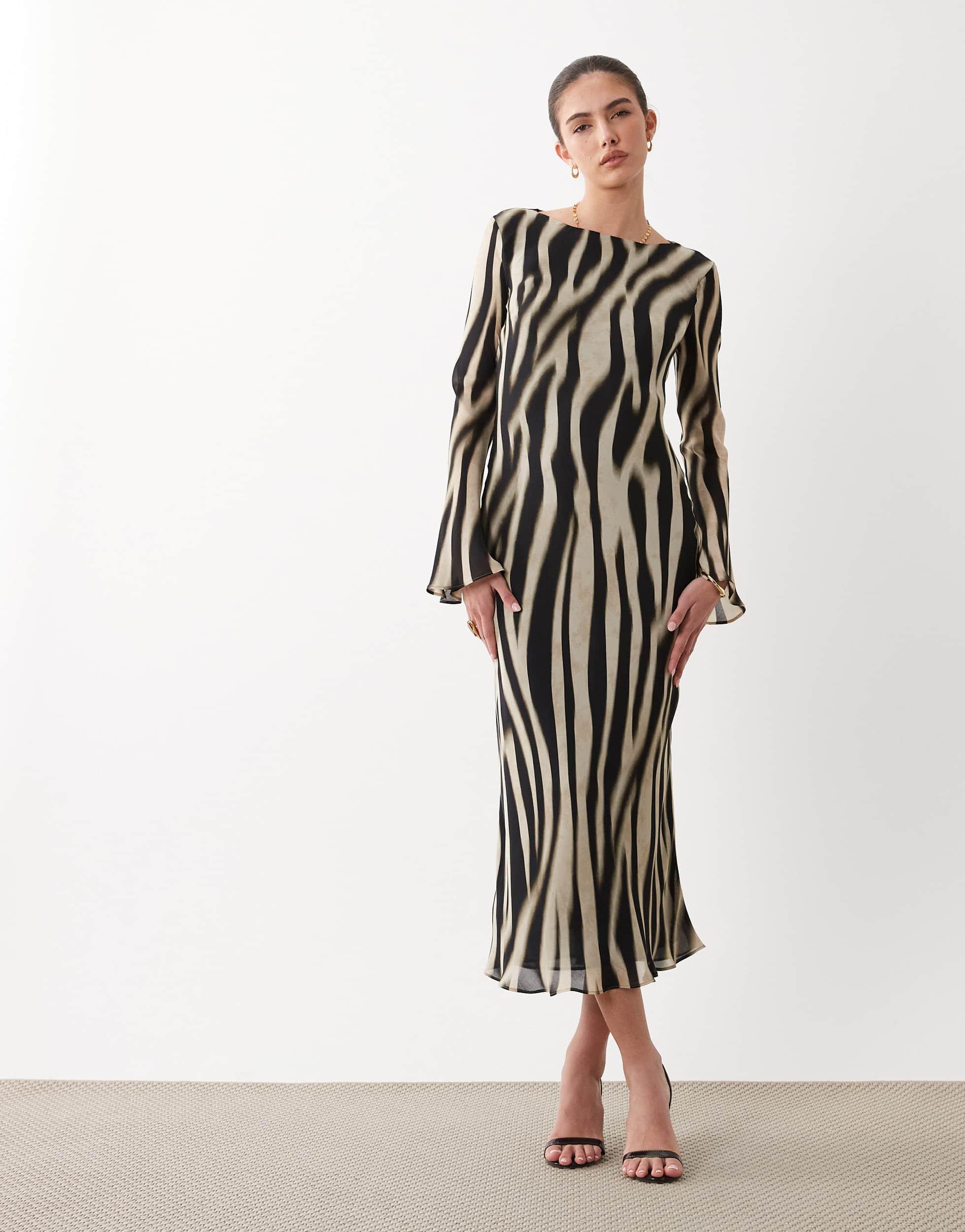 mango flared midi dress Flared midi-dress with belt - Women