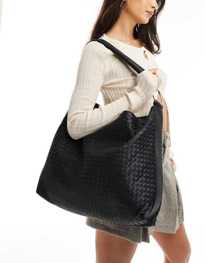 Black slouch bag river island sale