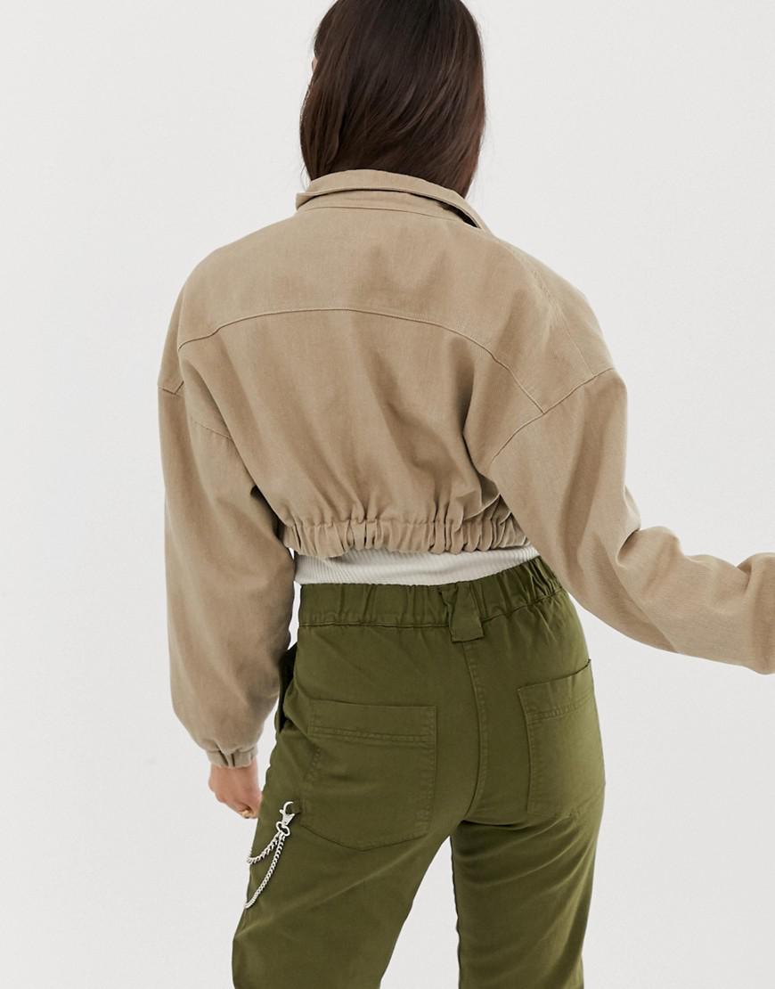 cropped beige jacket