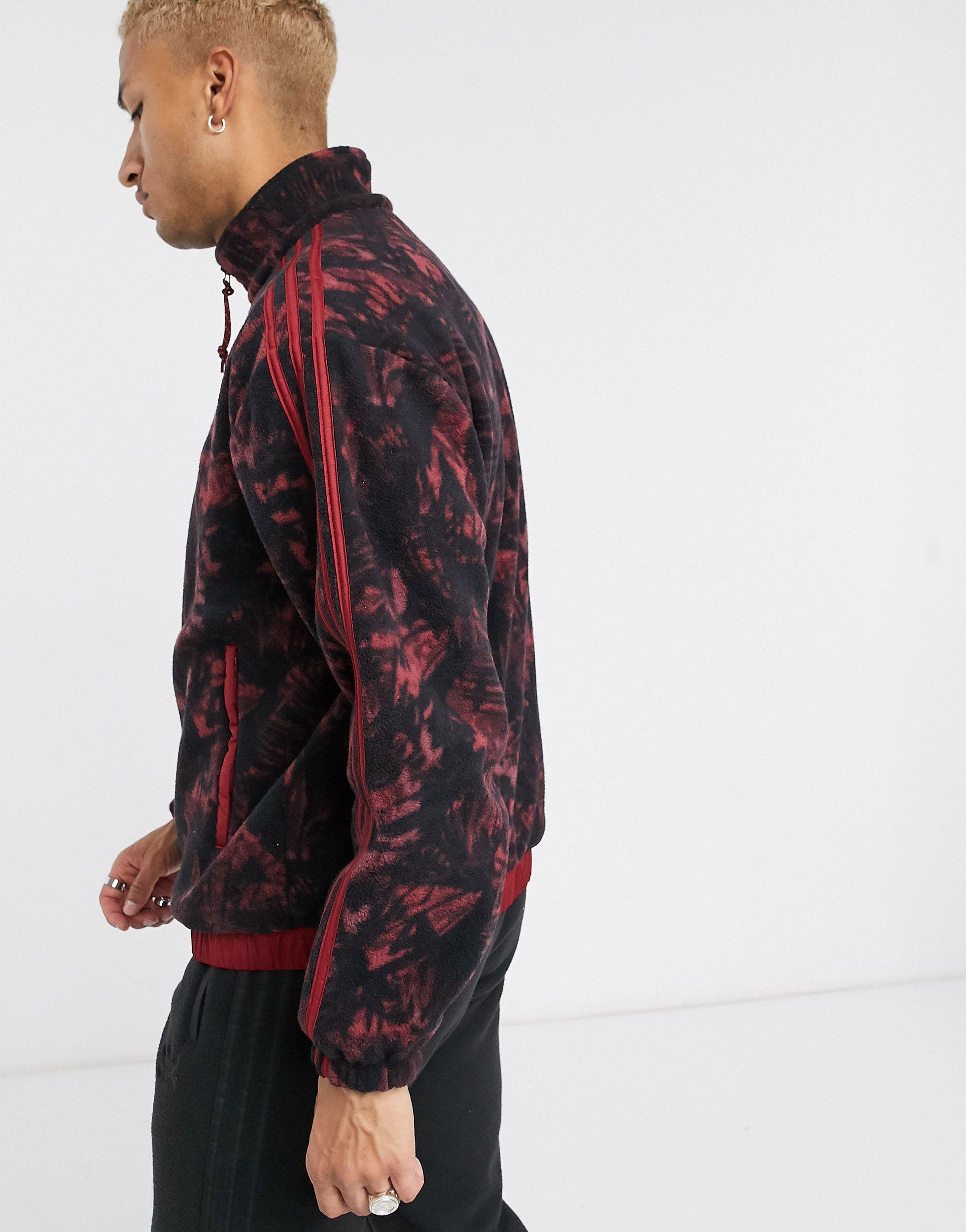 adidas Originals Tech Fleece Jacket With All Over Print And Reflective  Details Tech Pack-red for Men | Lyst