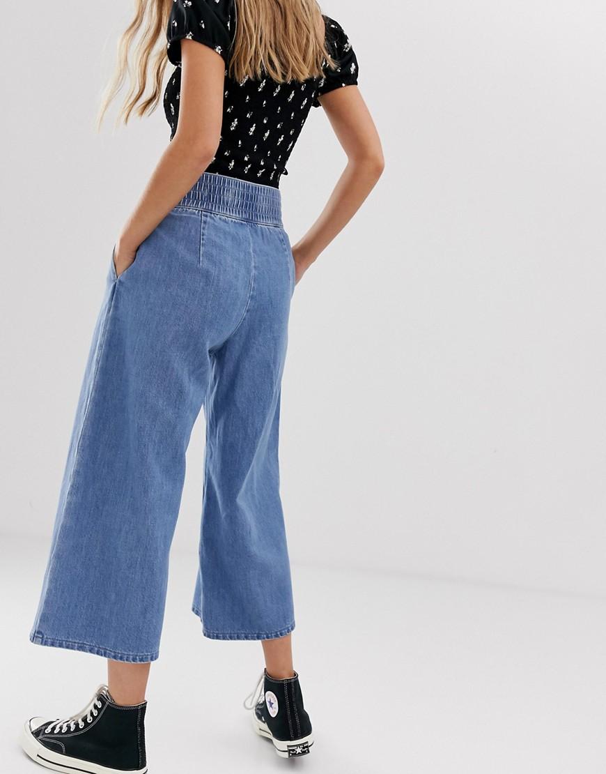 Hollister Paperbag Culottes In Denim in 