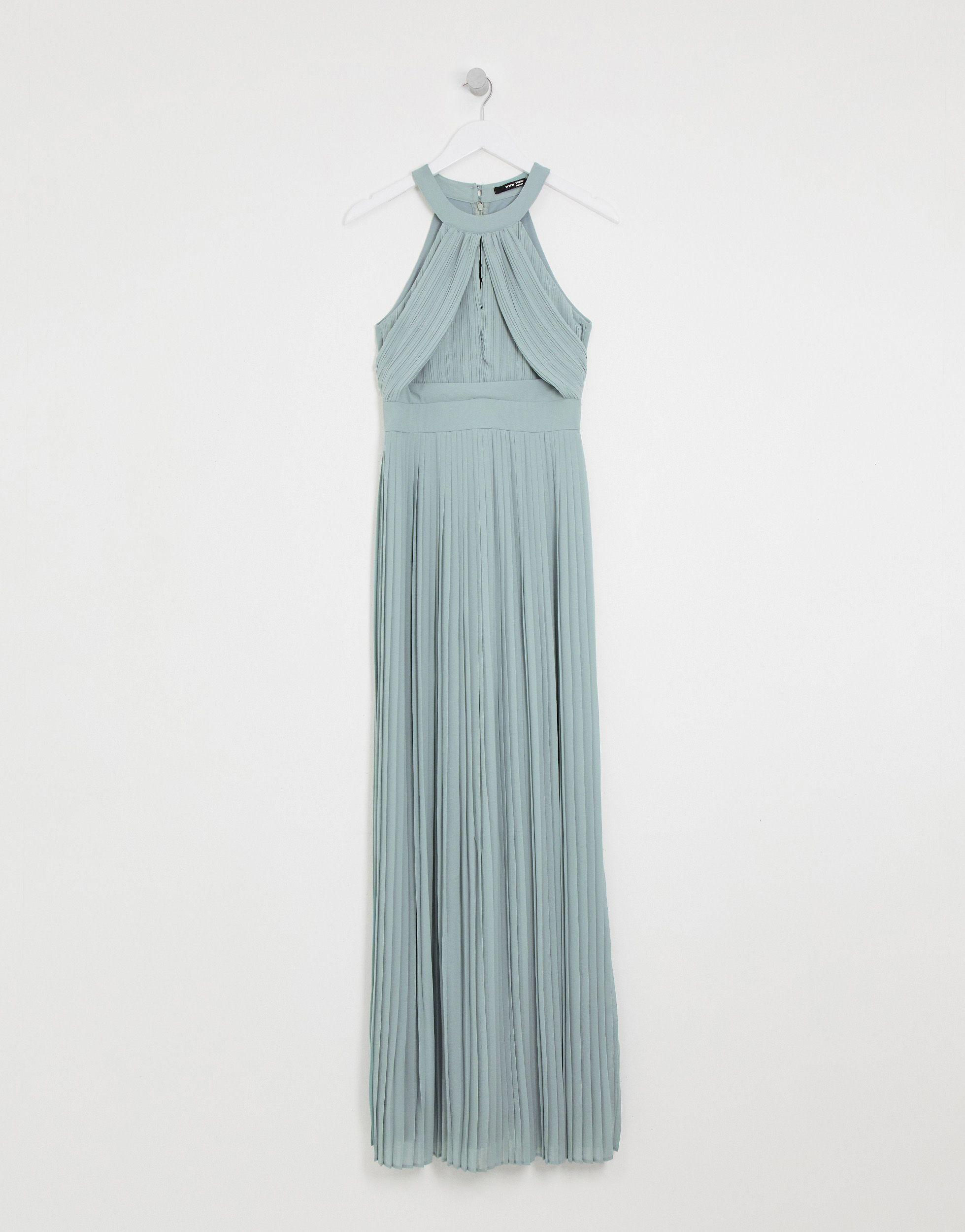 tfnc sleeveless maxi bridesmaid dress with pleated skirt