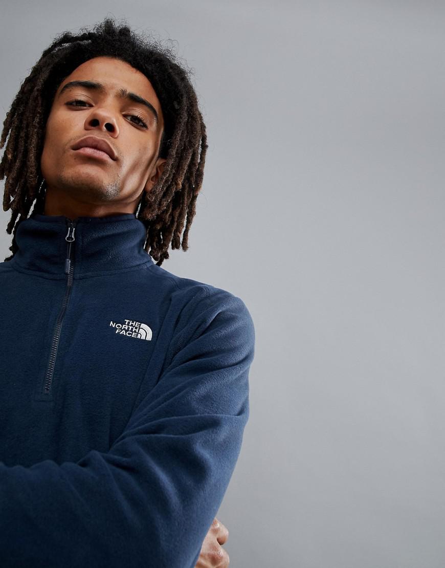 the north face 100 glacier full zip fleece in navy
