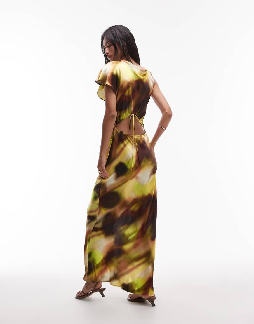 Topshop Vestito Pois Marrone Topshop Vestito Lungo A Maniche