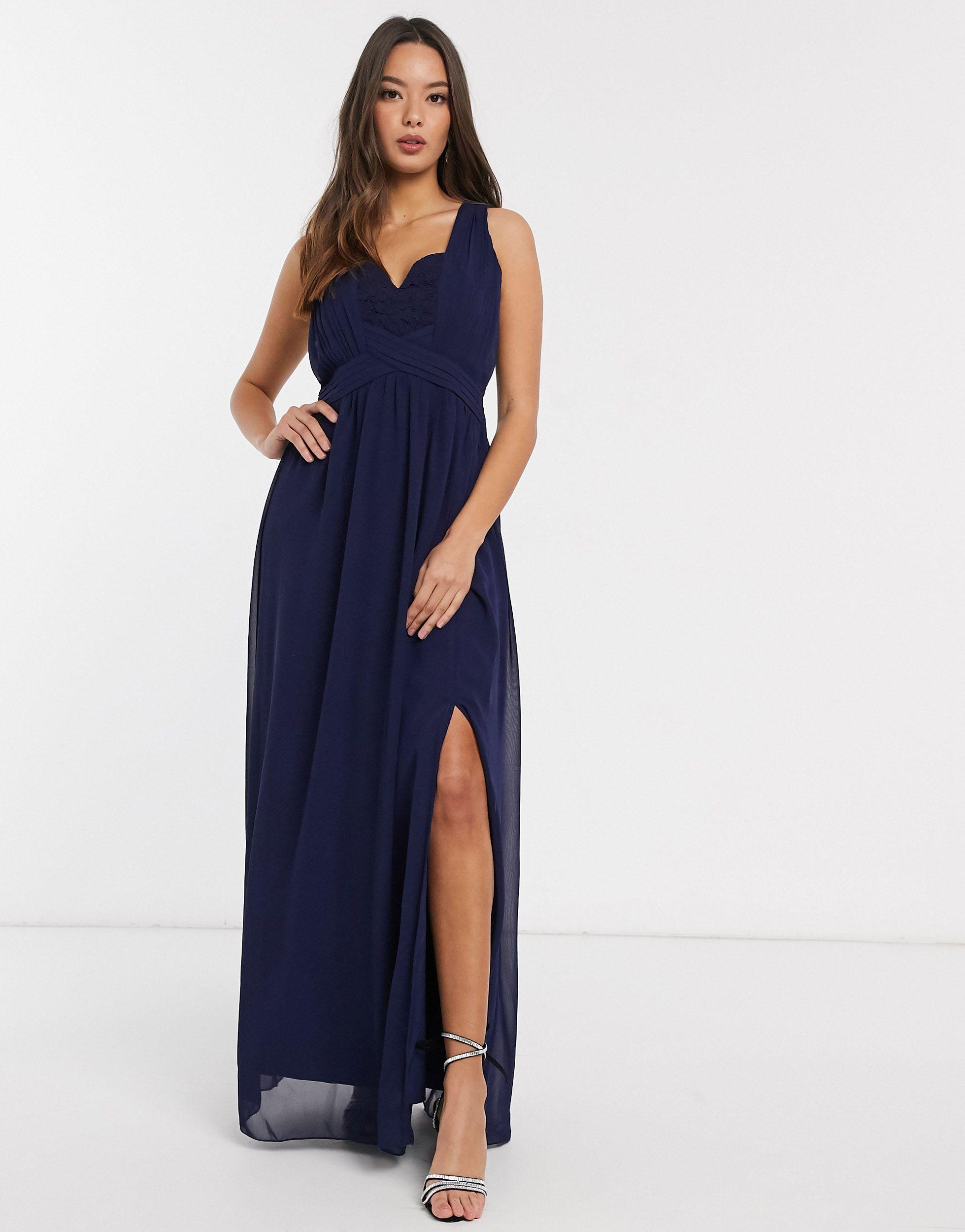 little mistress blue maxi dress