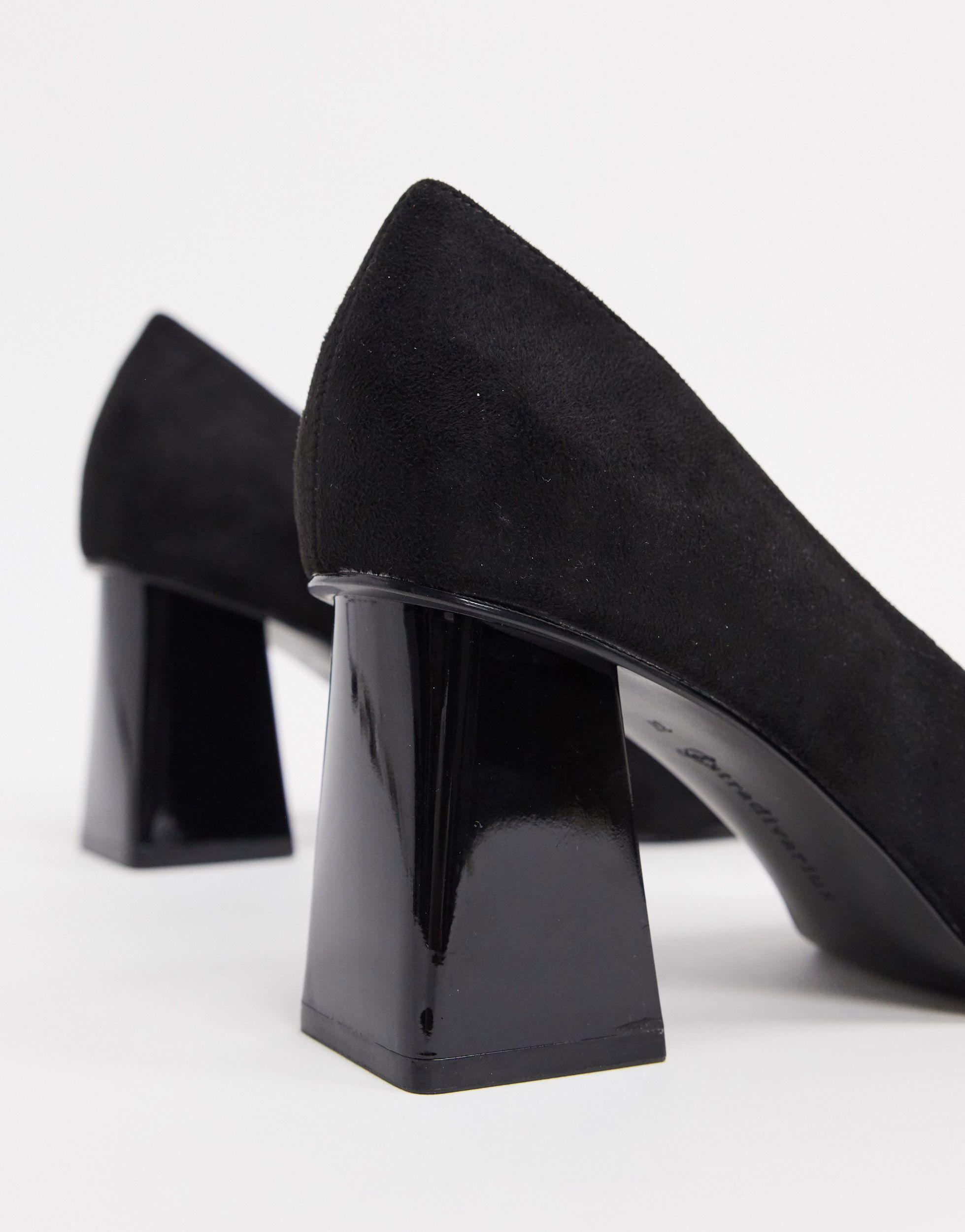 Stradivarius Faux Suede Mid Heel Shoes 