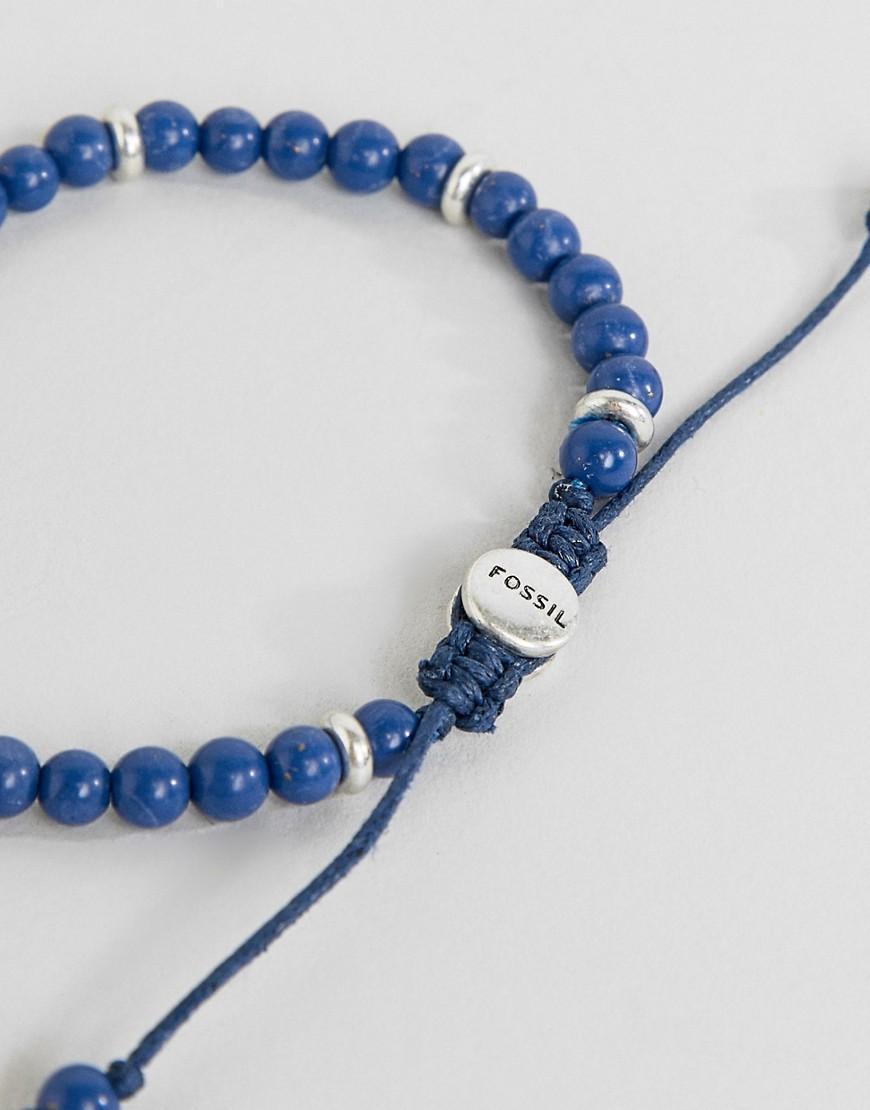 Bracelet réglable à perles homme - Bleu Fossil pour homme en coloris Bleu |  Lyst