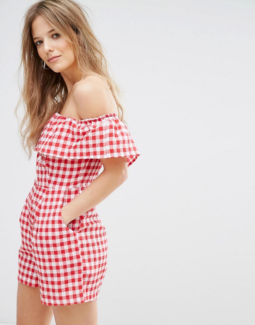 women's gingham playsuit
