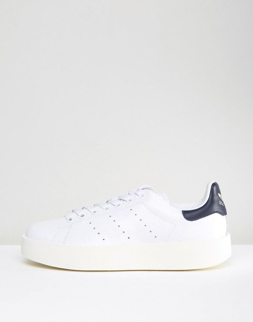 adidas Leather Originals Bold Double Sole White And Black Stan Smith  Trainers - Lyst