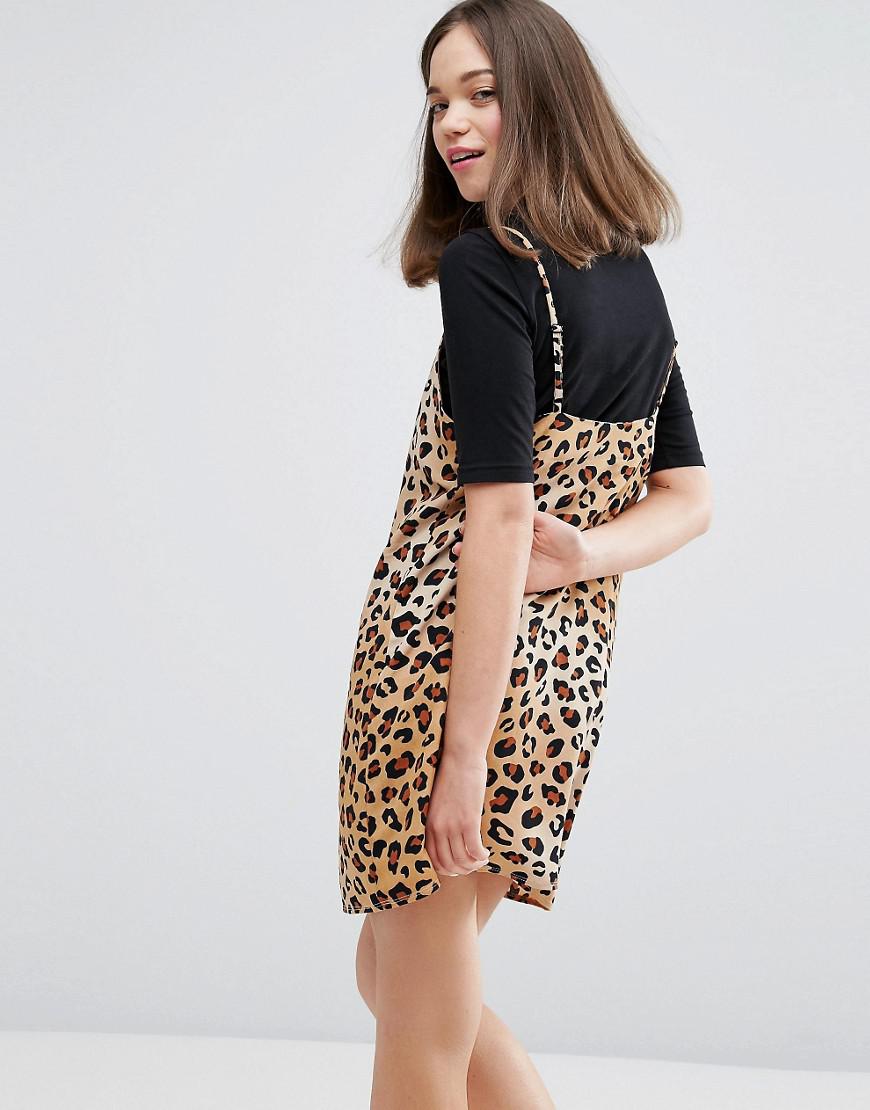leopard print camisole dress