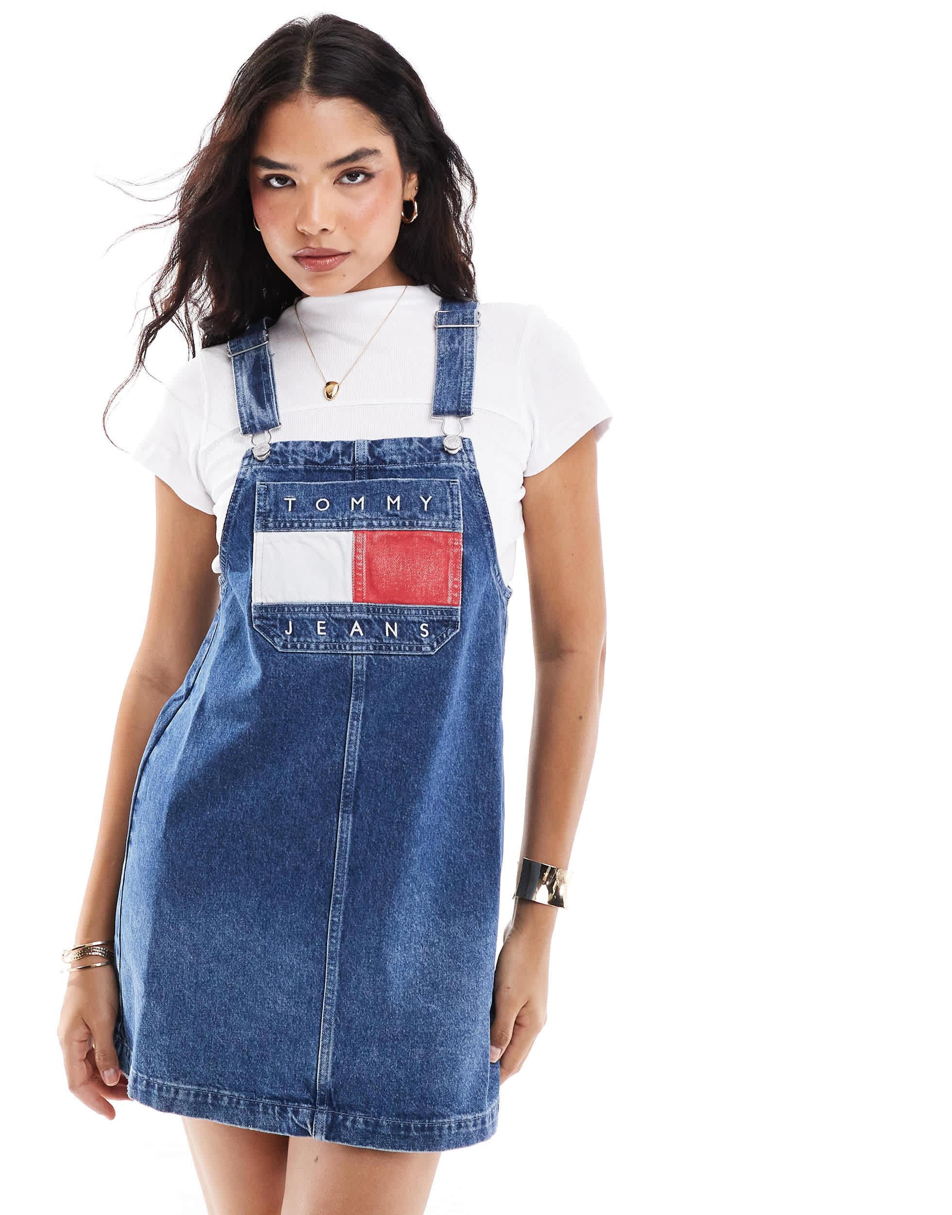tommy hilfiger denim dungaree dress Tommy Hilfiger Dungaree Dress Denim