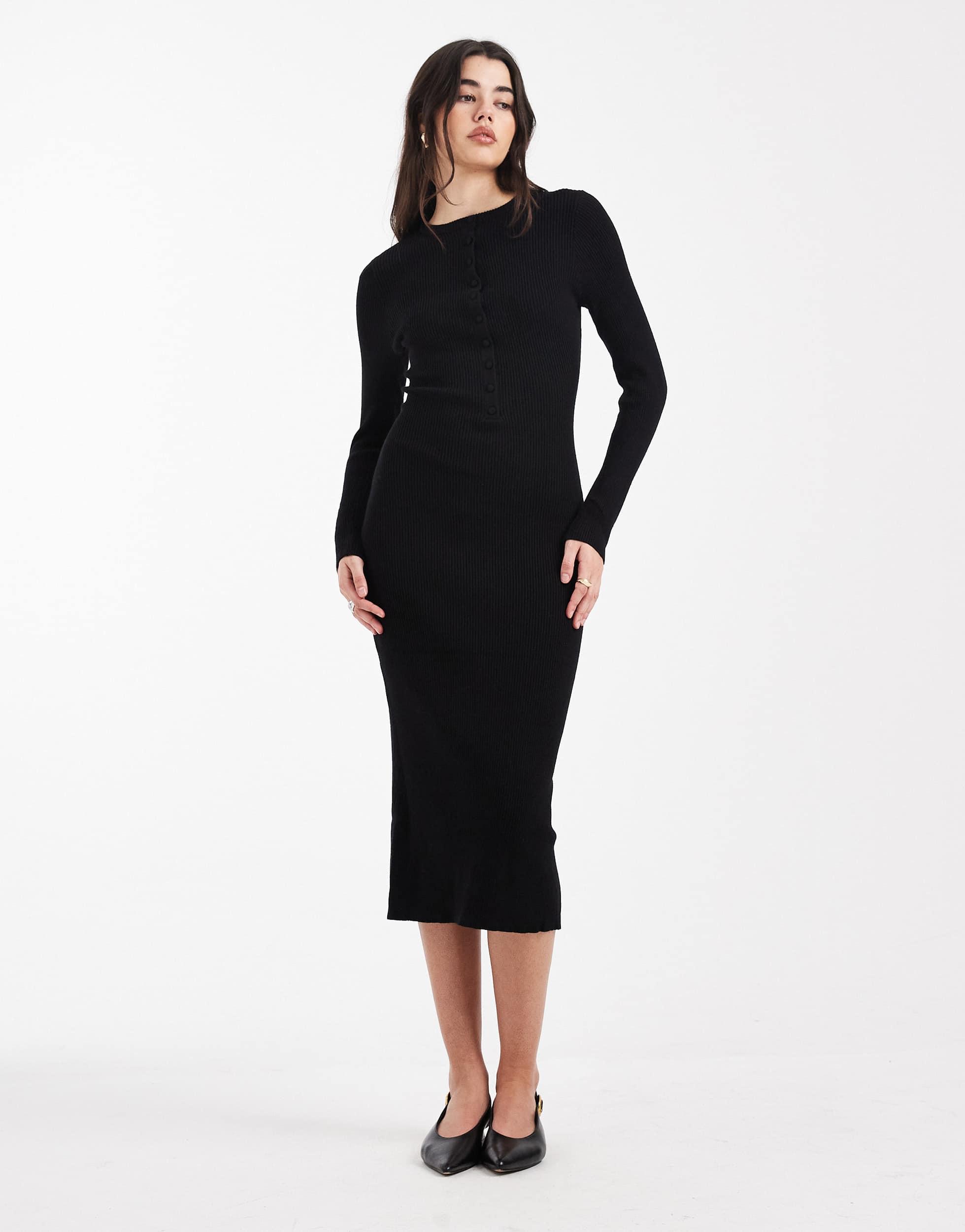 Robe Midi Noire New Look à Volants - Taille 16, Occasion En Très Bon état
