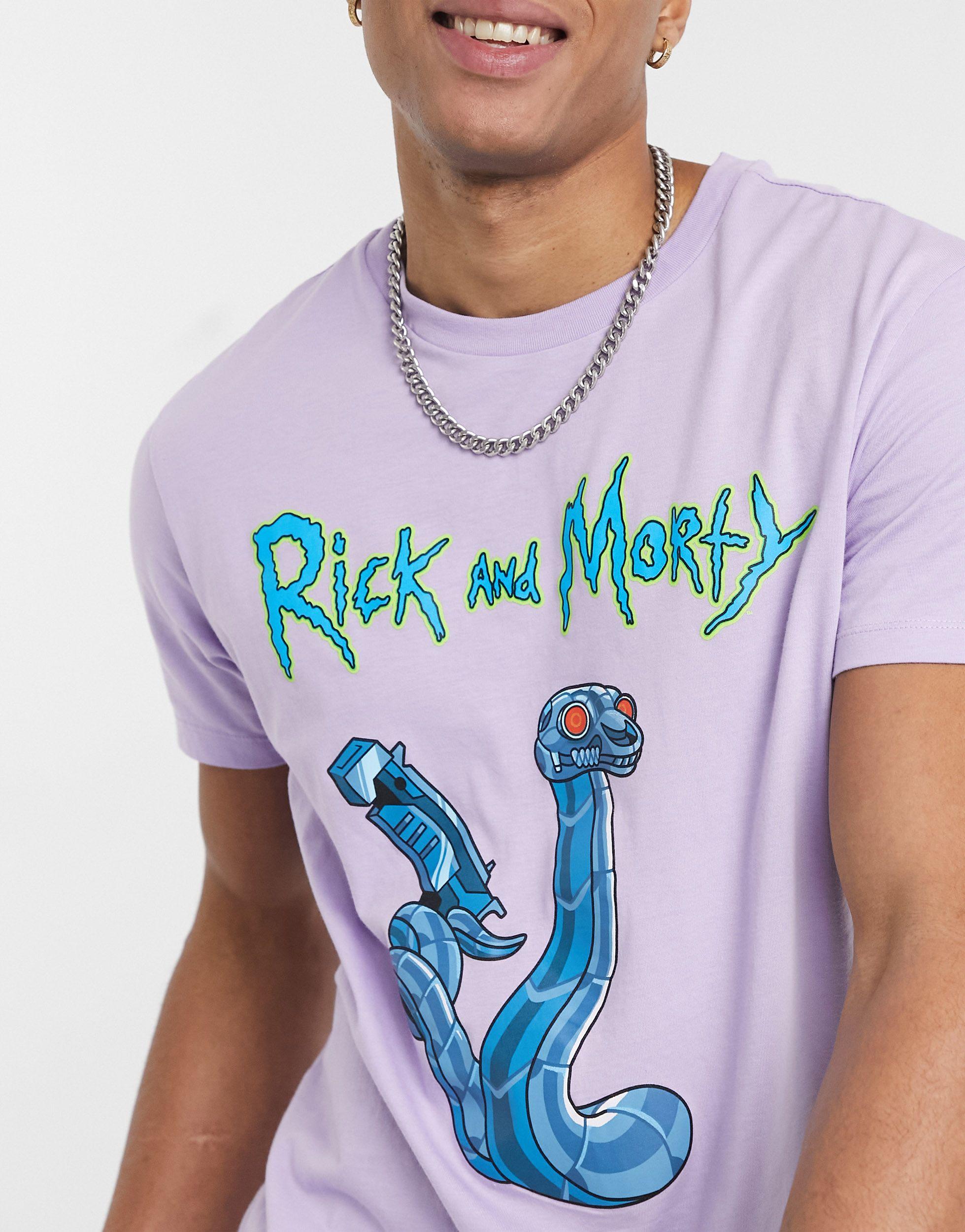 Rick and morty - t-shirt con stampa sul retro da Uomo di Bershka in Viola |  Lyst