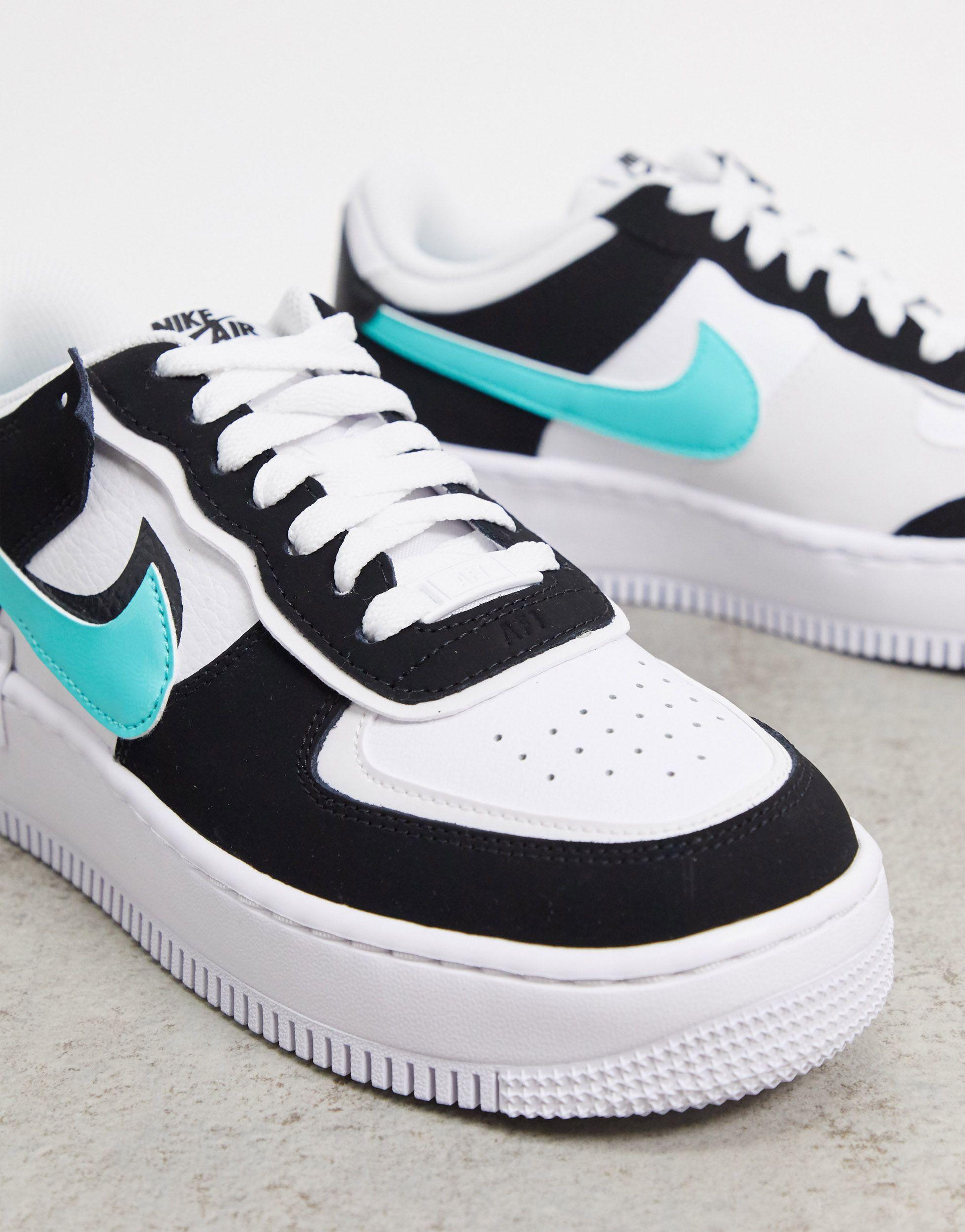 Nike – Air Force 1 Shadow – Sneaker in Weiß, und Türkis in Schwarz | Lyst DE