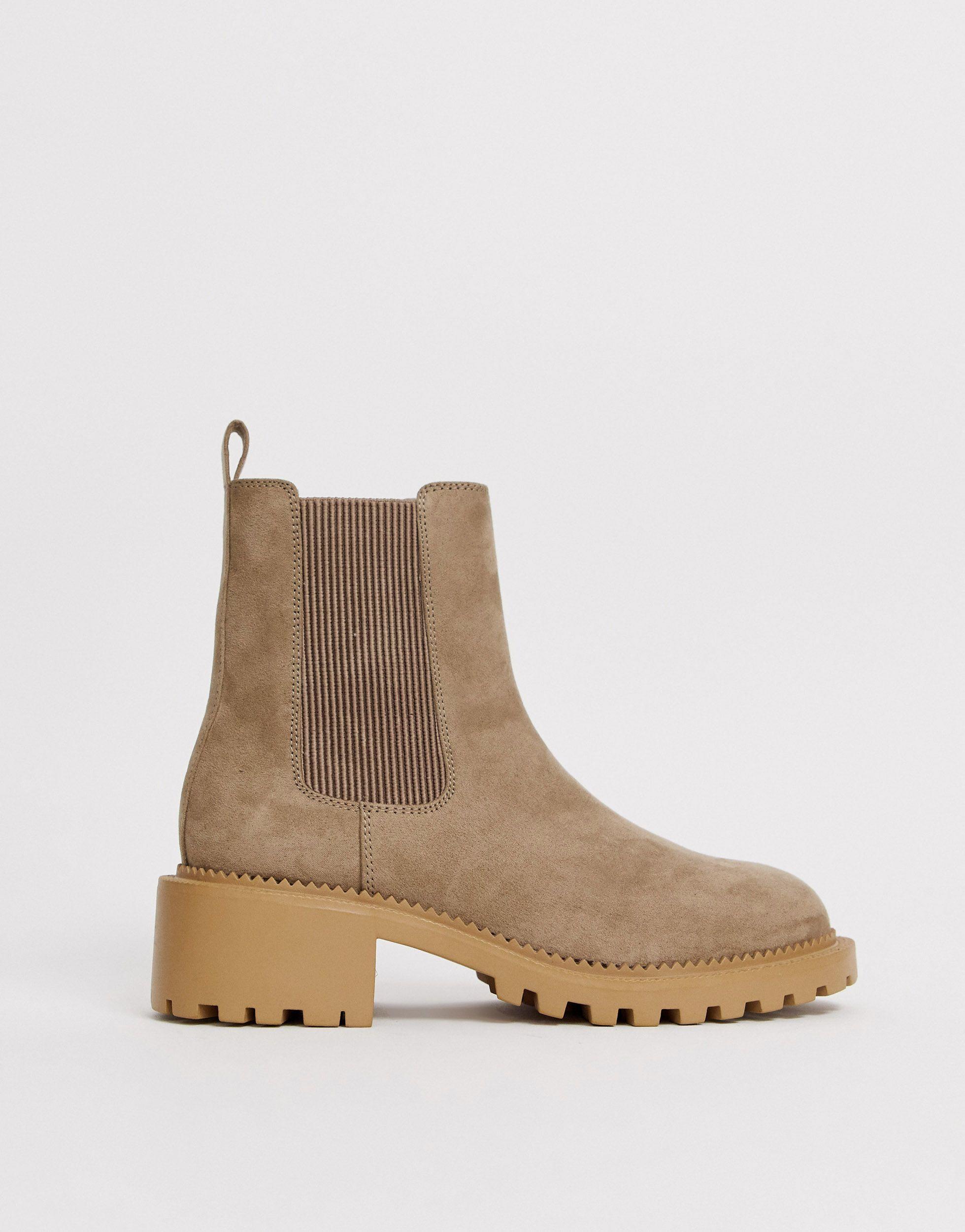 suede chunky chelsea boots