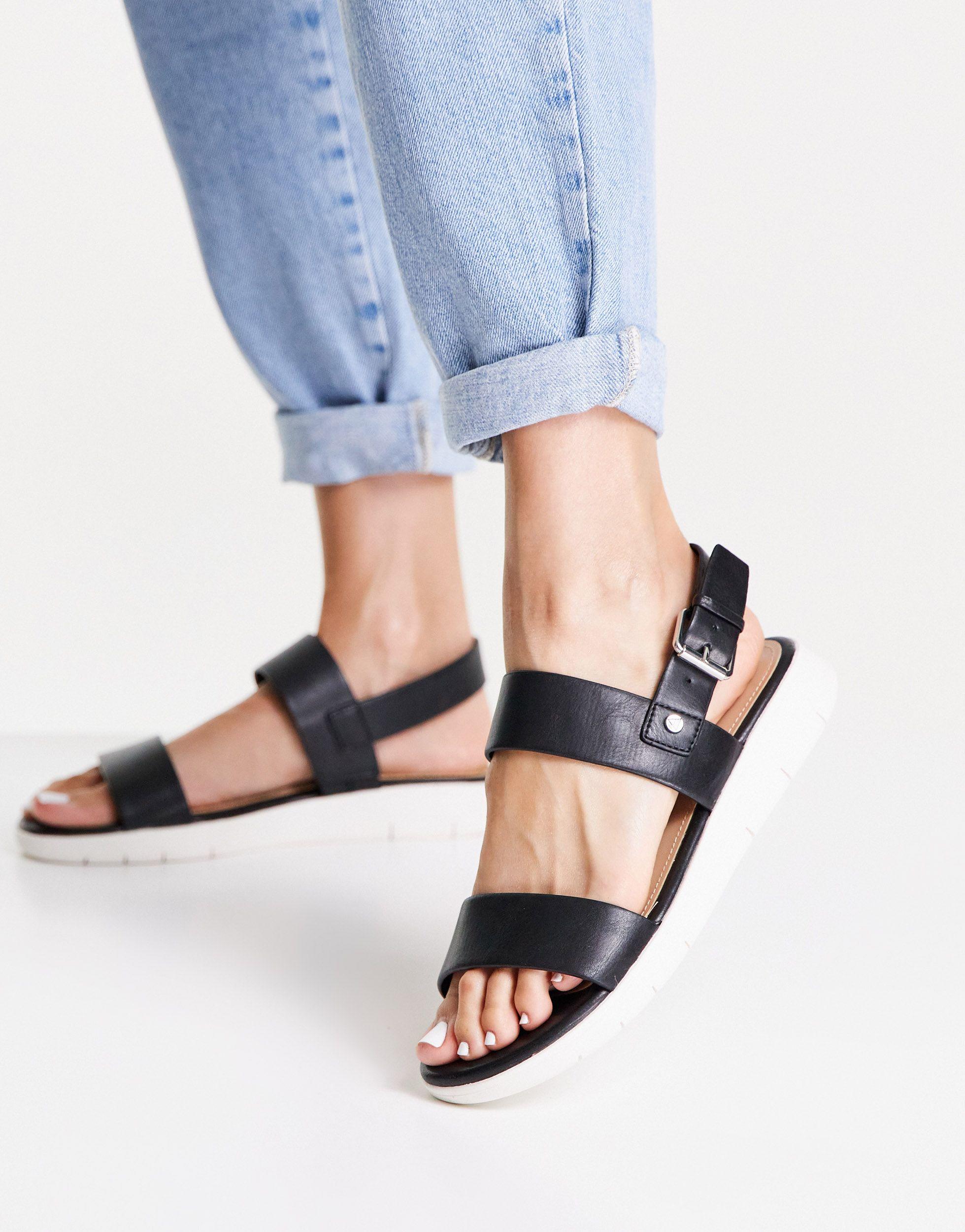 ALDO Love Planet Woema Double Strap Sandals in Black | Lyst Australia