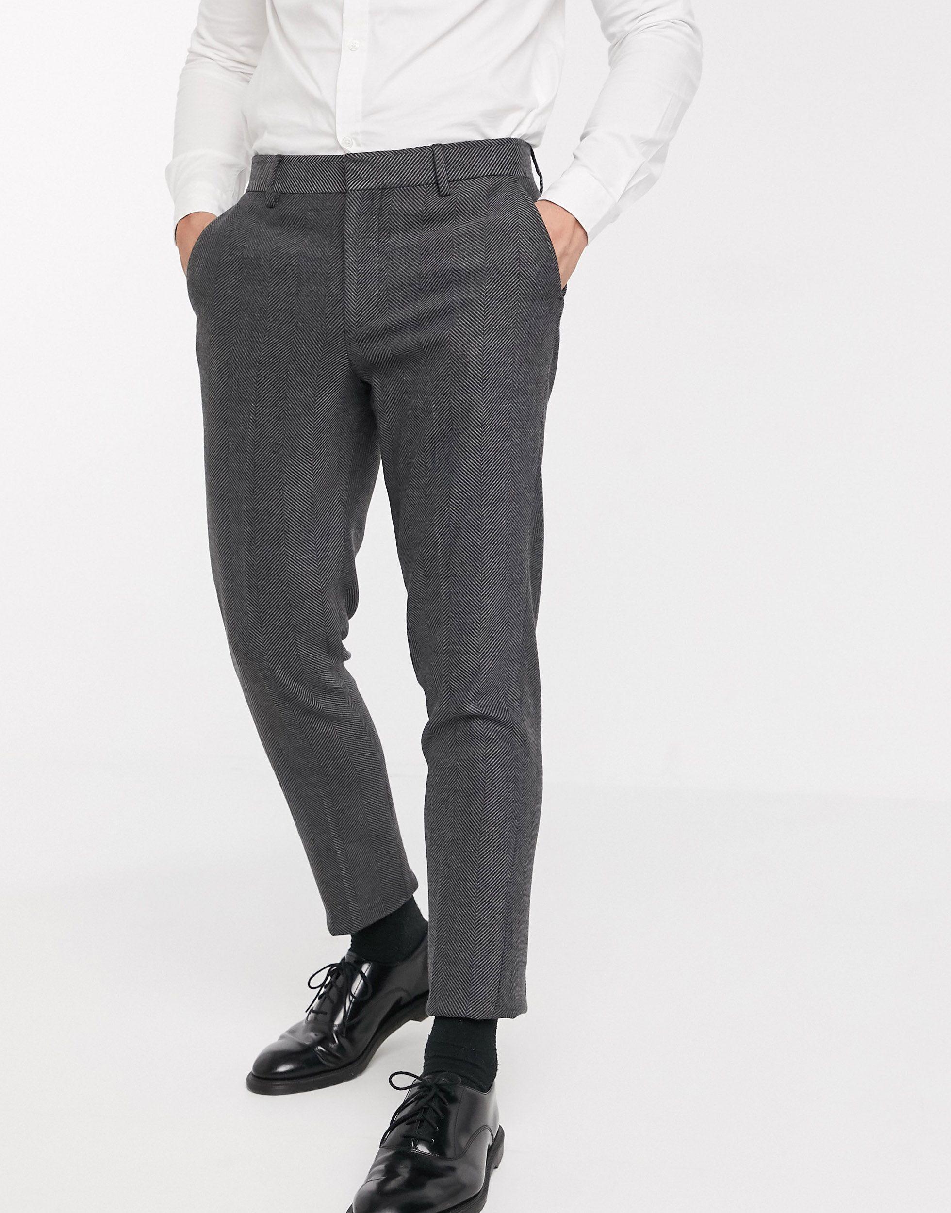 mens skinny wool pants
