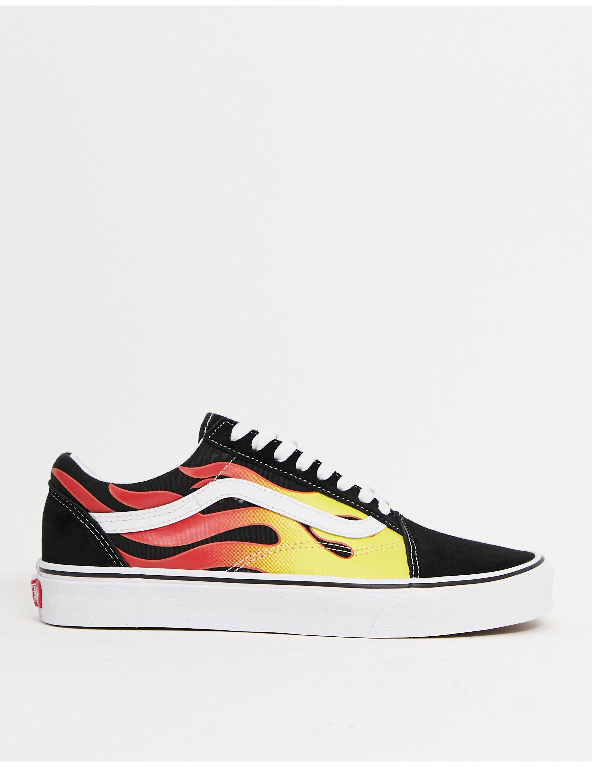 Vans Old Skool - Sneakers Met Vlammen in het Zwart voor heren - Lyst