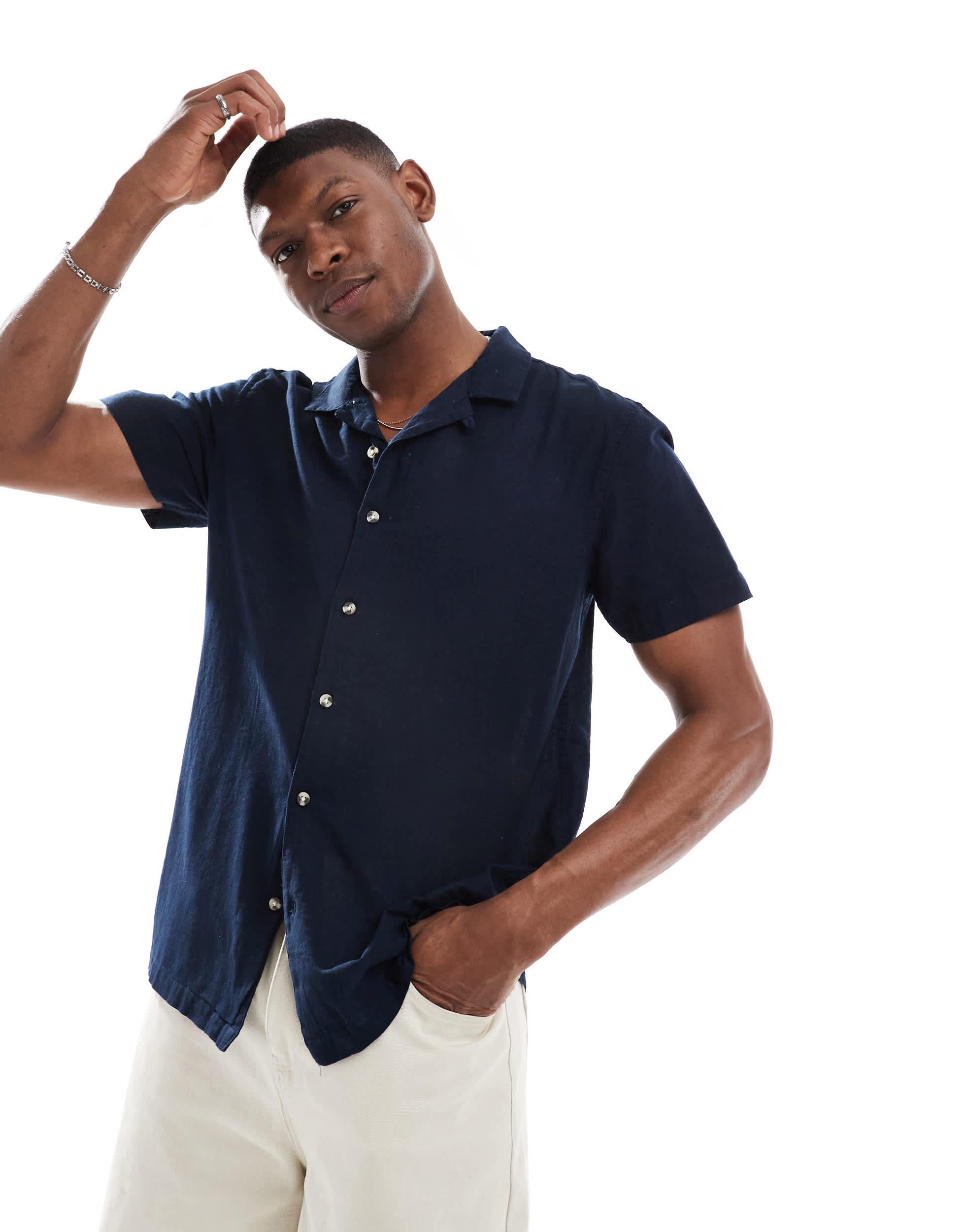 Brave Soul WILKE - Chemise - navy/white/bleu marine