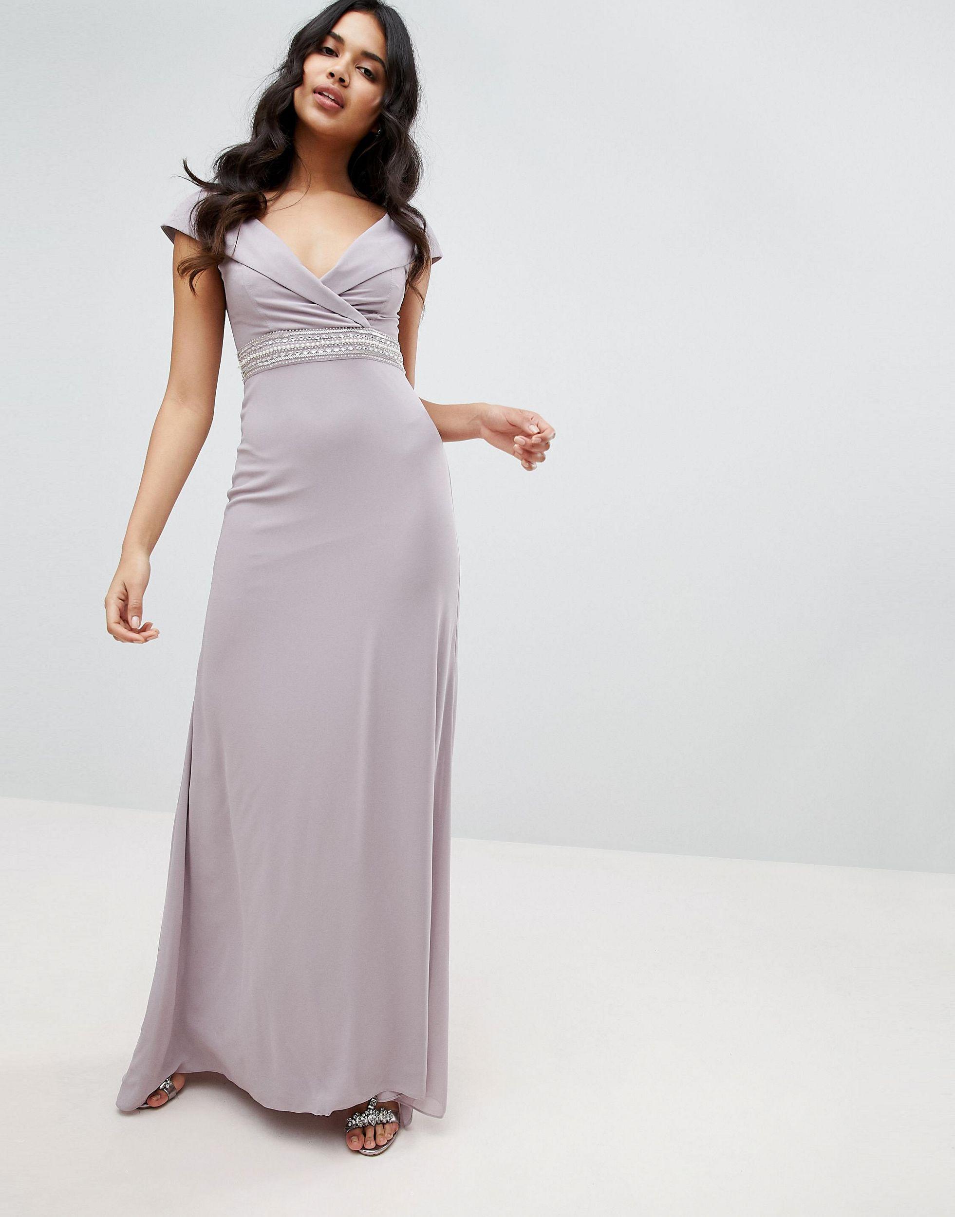 tfnc high neck maxi bridesmaid dress with fishtail
