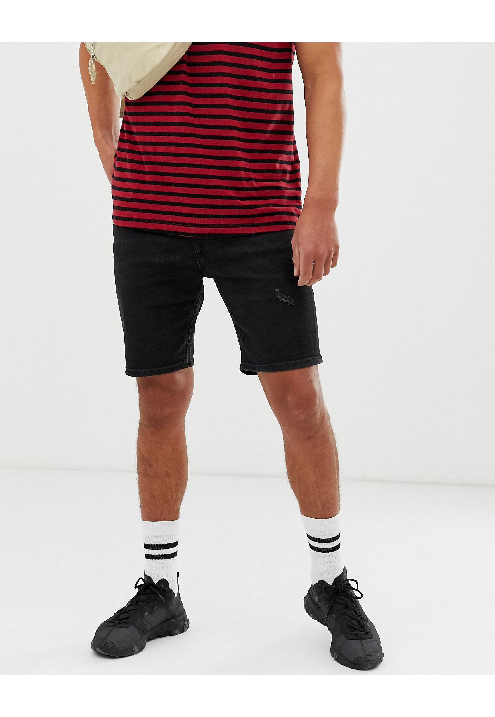 skinny fit denim shorts