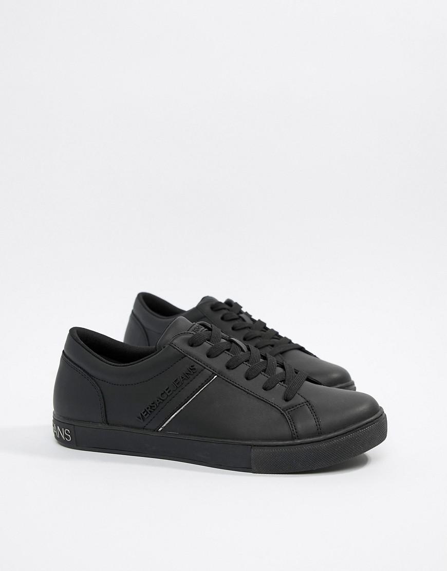versace jeans logo trainers black