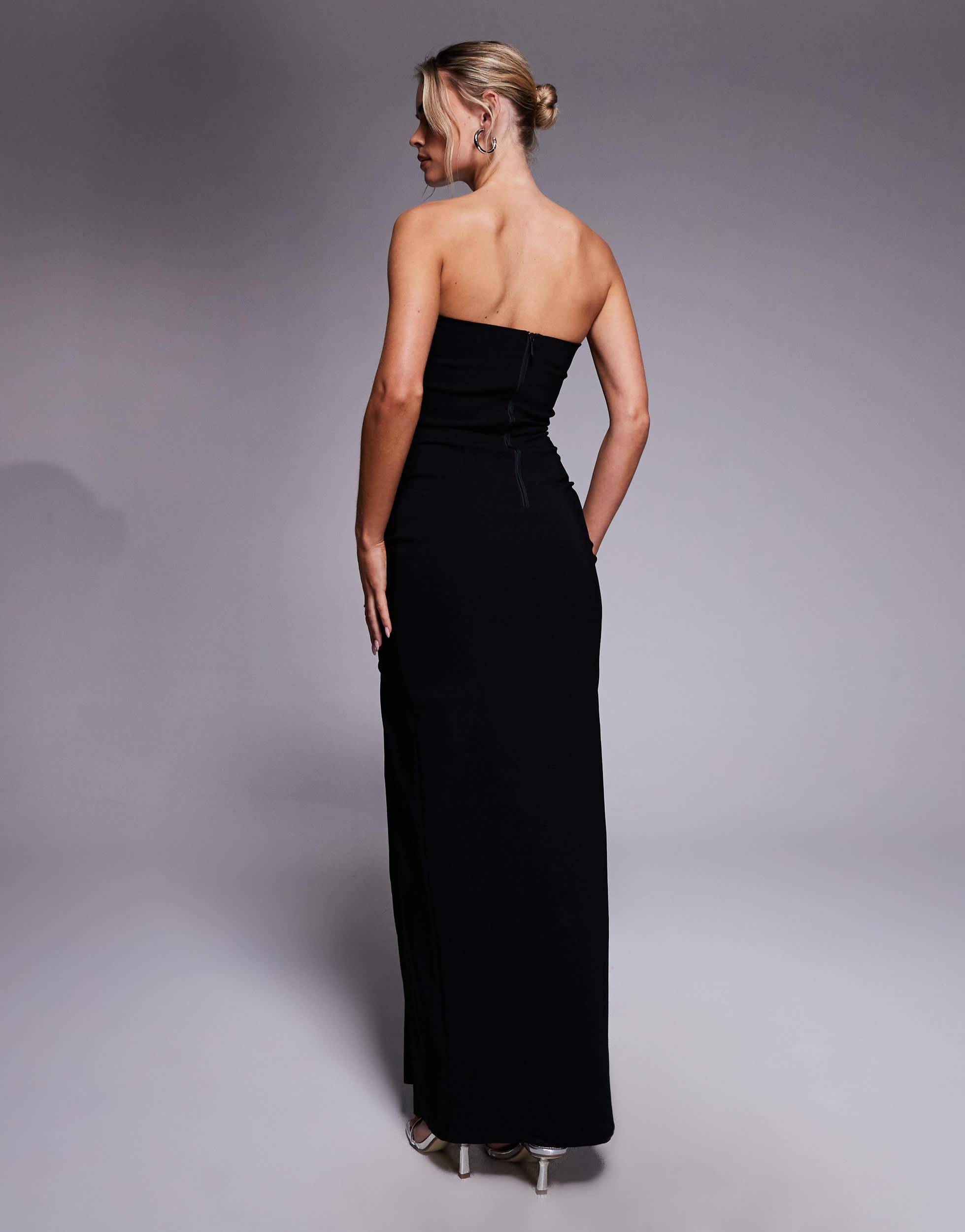 chinese dress ladies Lizet Strapless Mini Dress with Sheer Maxi Overlay