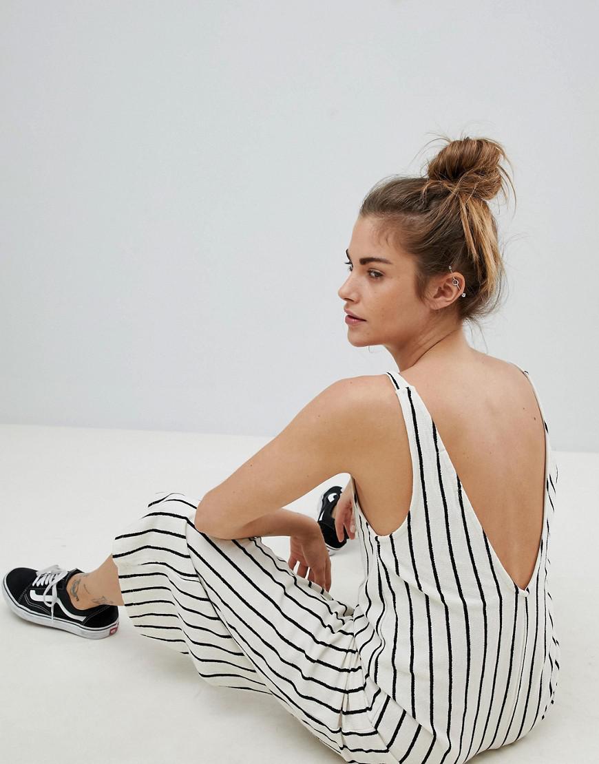 pull and bear striped jumpsuit