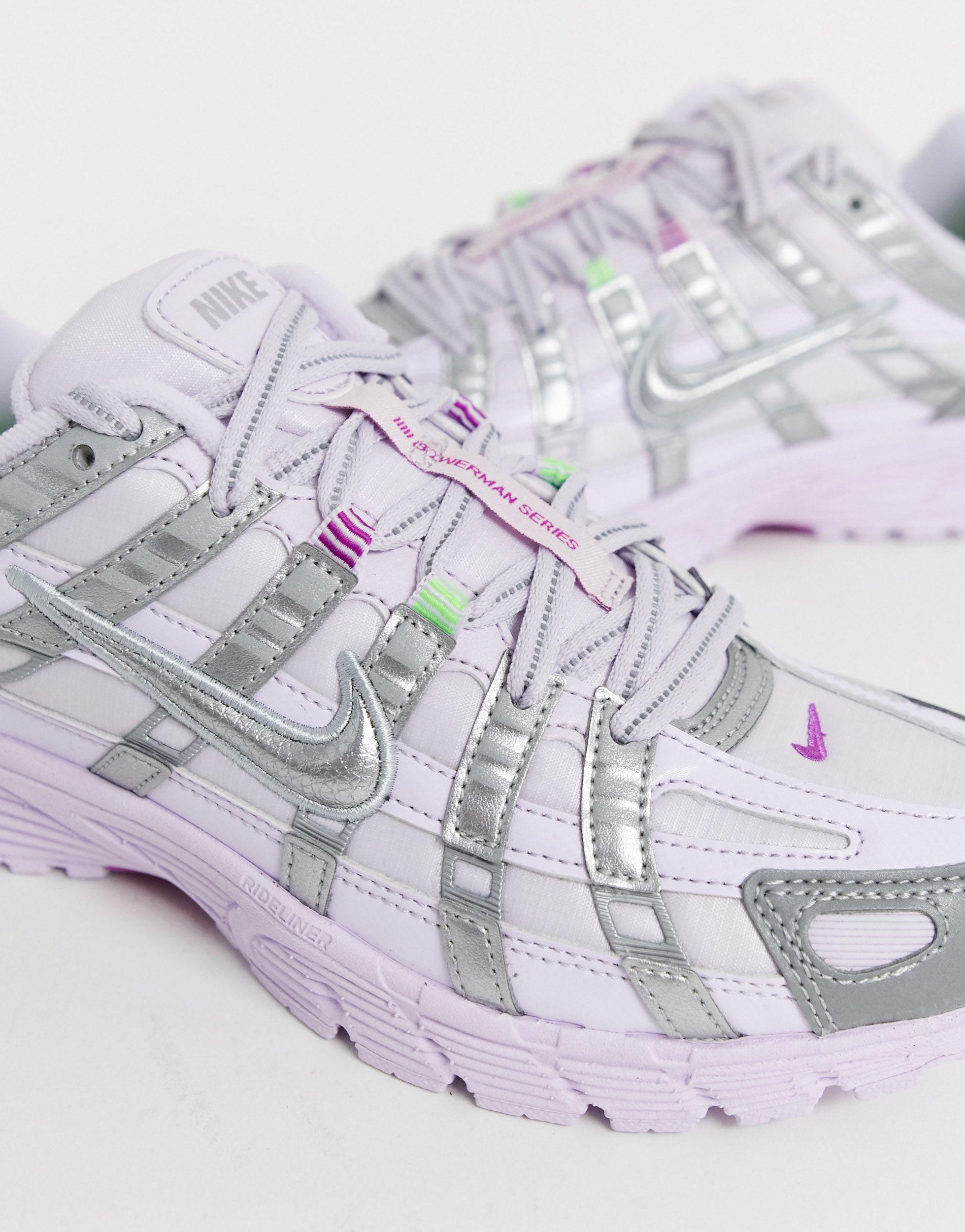 Nike Leather Lilac And Silver P-6000 Trainers in Purple | Lyst UK