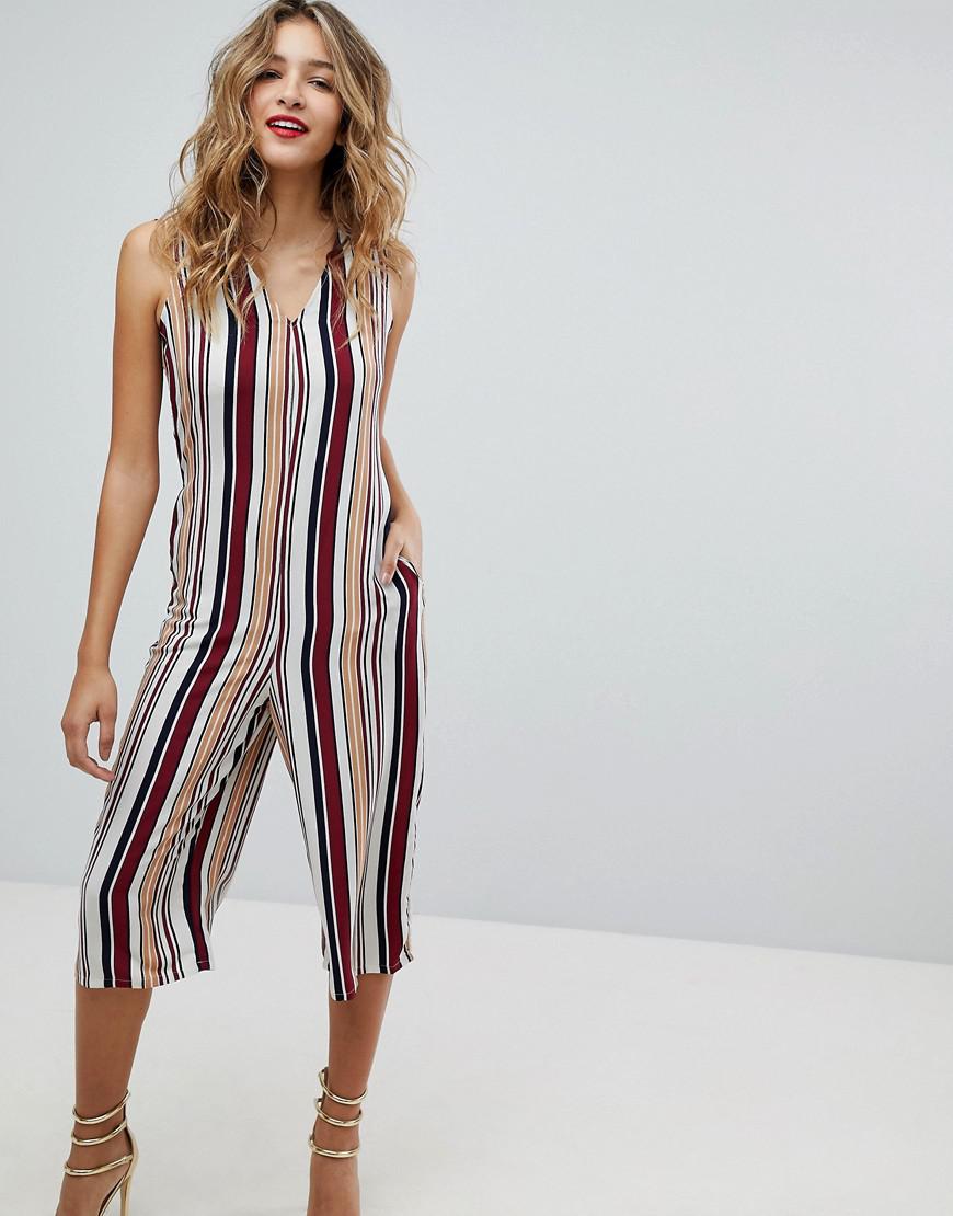 missguided striped jumpsuit