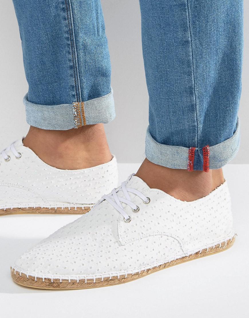 ASOS Derby Espadrilles In White Textured Canvas for Men - Lyst