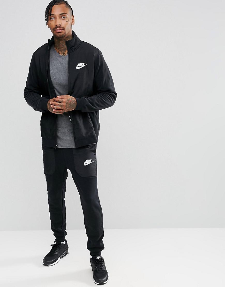 nike tracksuit set in black