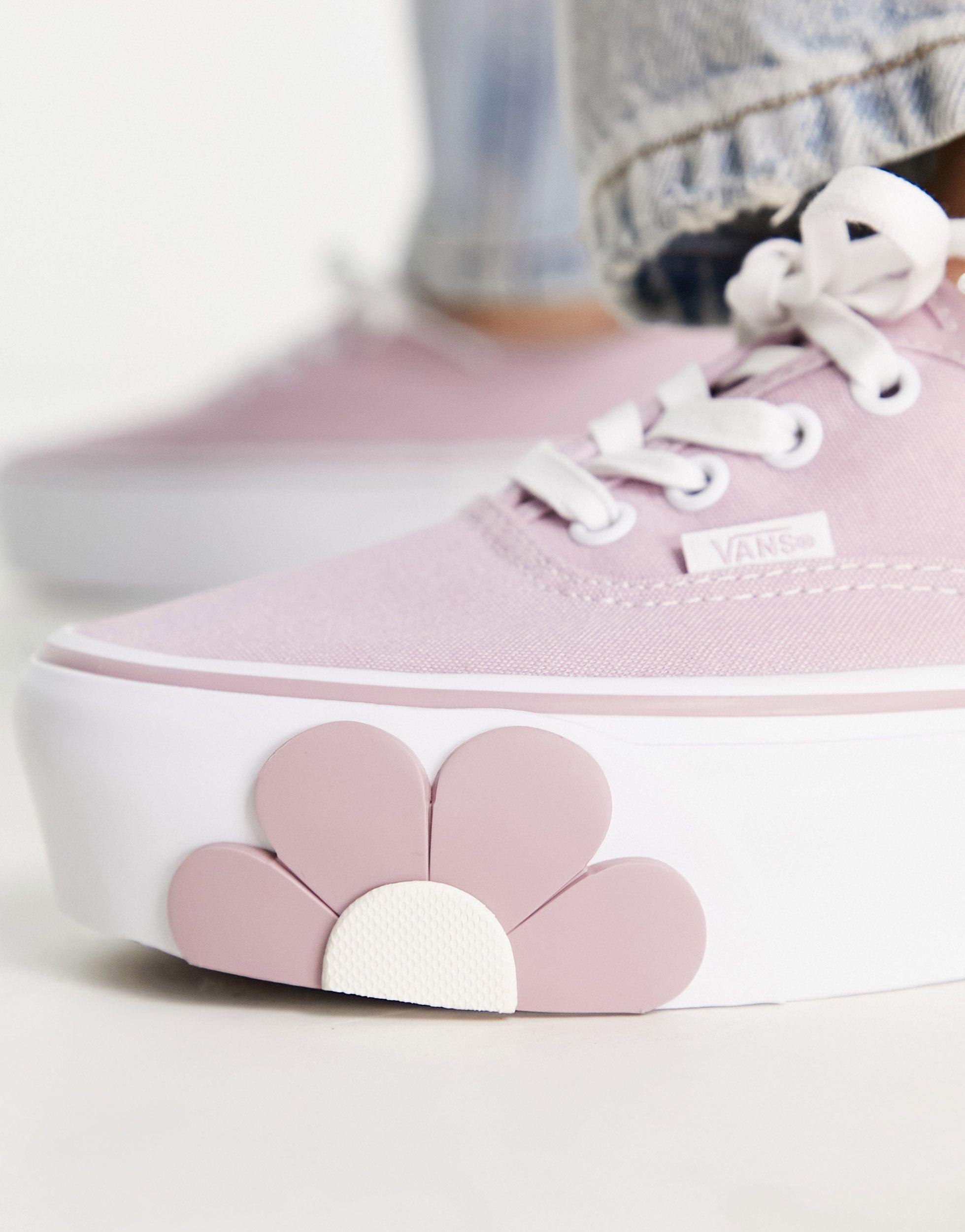 Pink vans with outlet flowers