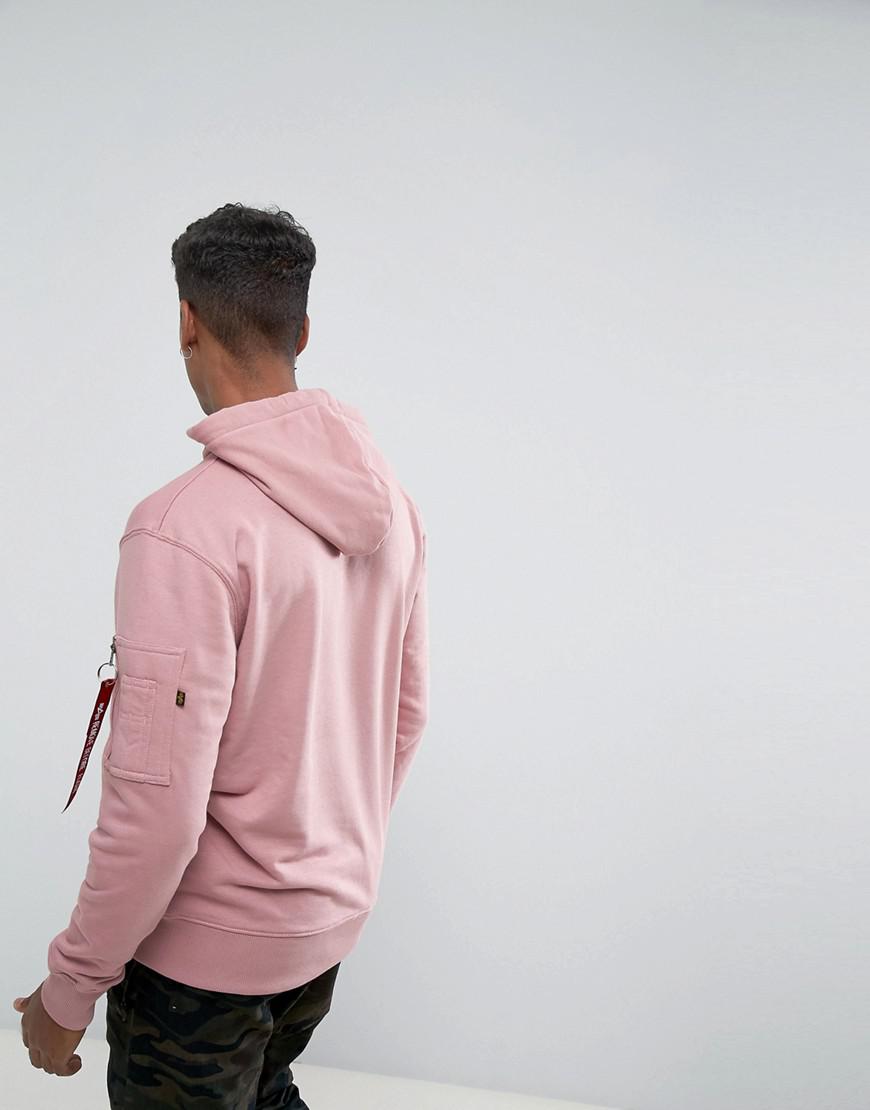 Alpha Industries Cotton X-fit Hoodie Sweatshirt In Silver Pink for Men -  Lyst