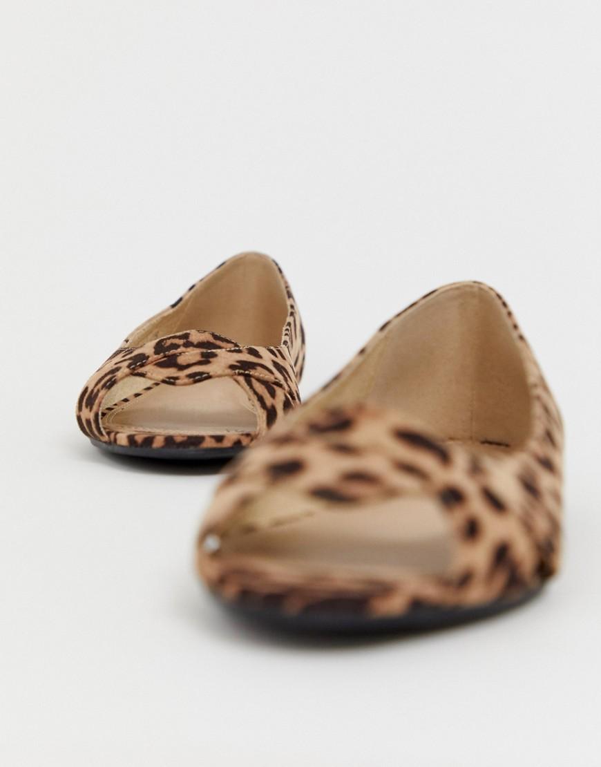 peep toe leopard flats