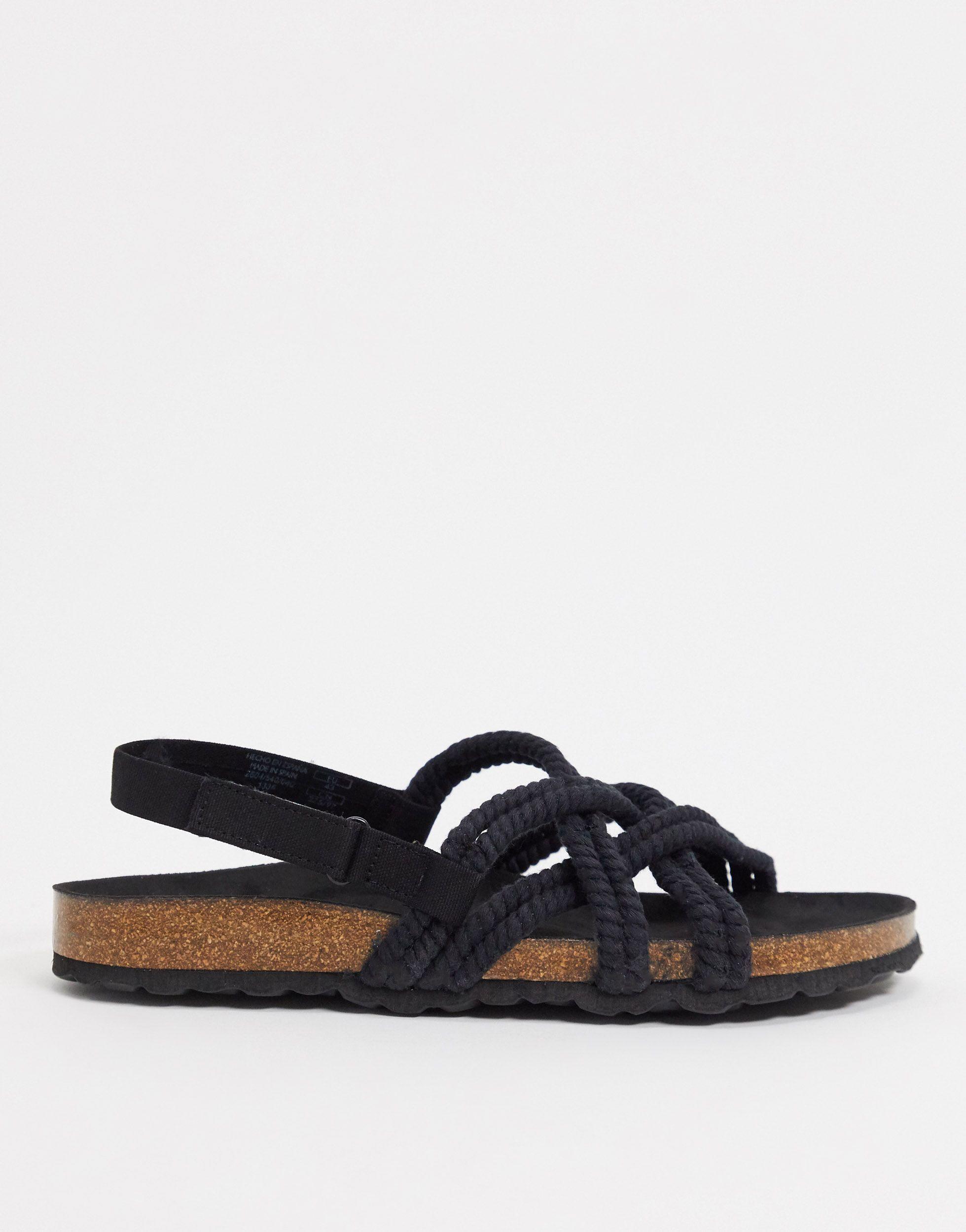 Pull&Bear Rope Sandal in Black for Men | Lyst