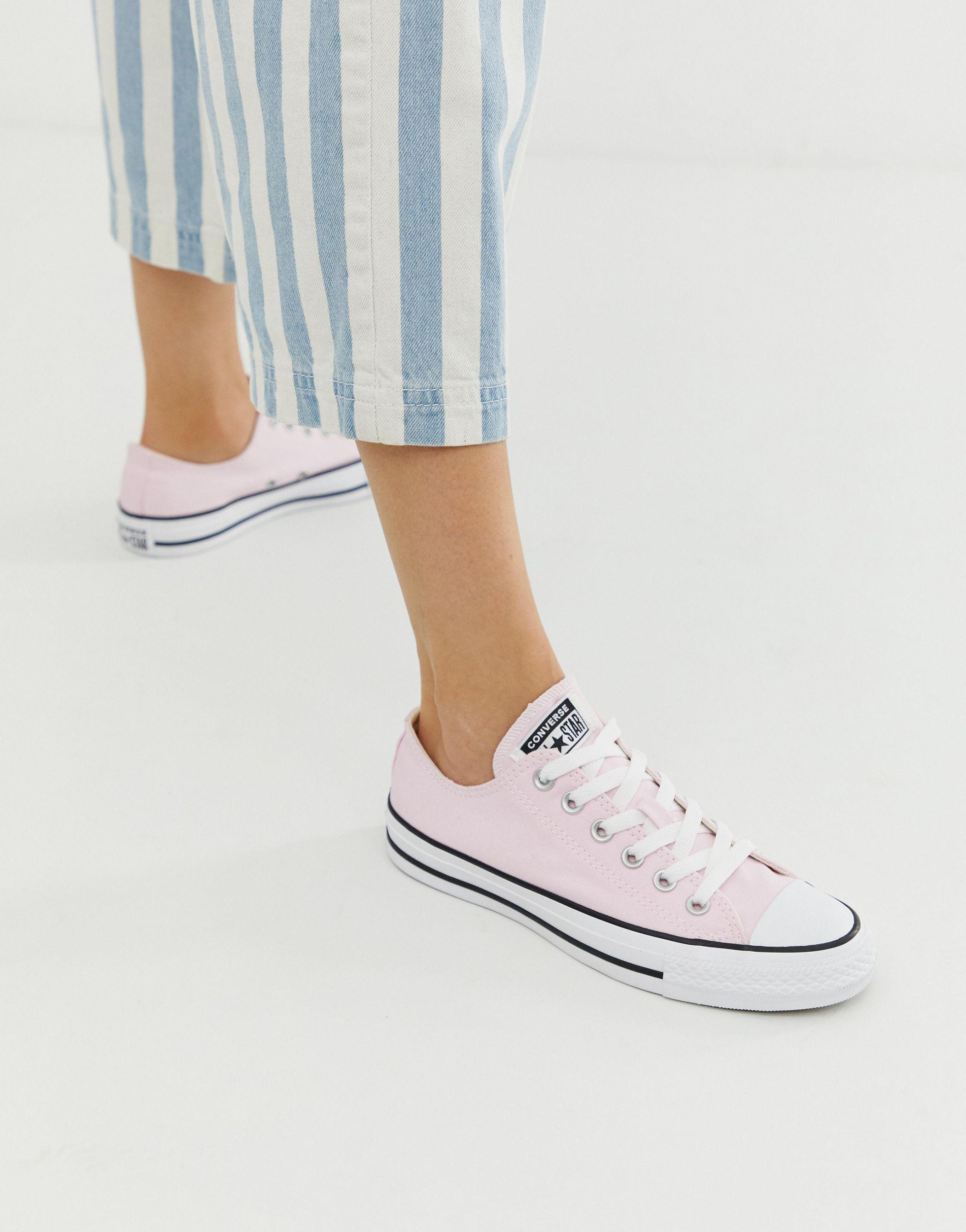 Converse Canvas Chuck Taylor All Star Lift Ox Trainers in Pink | Lyst