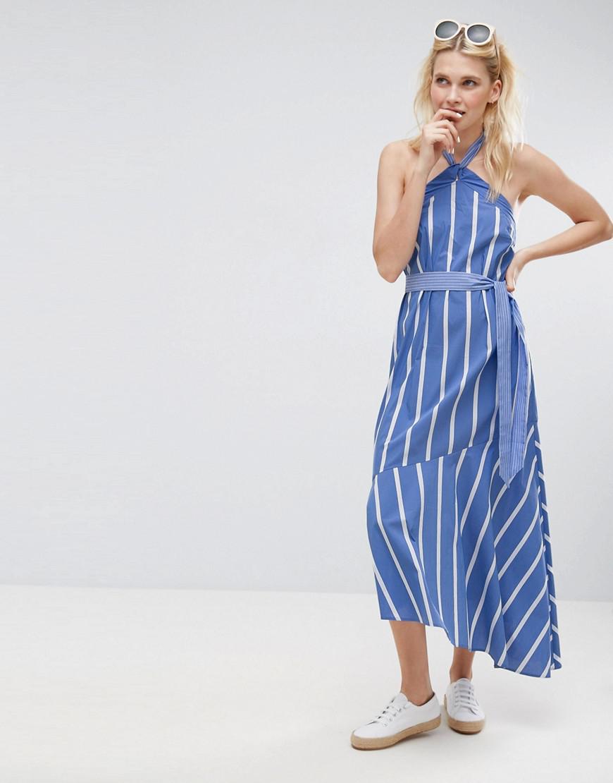 cotton halter maxi dress
