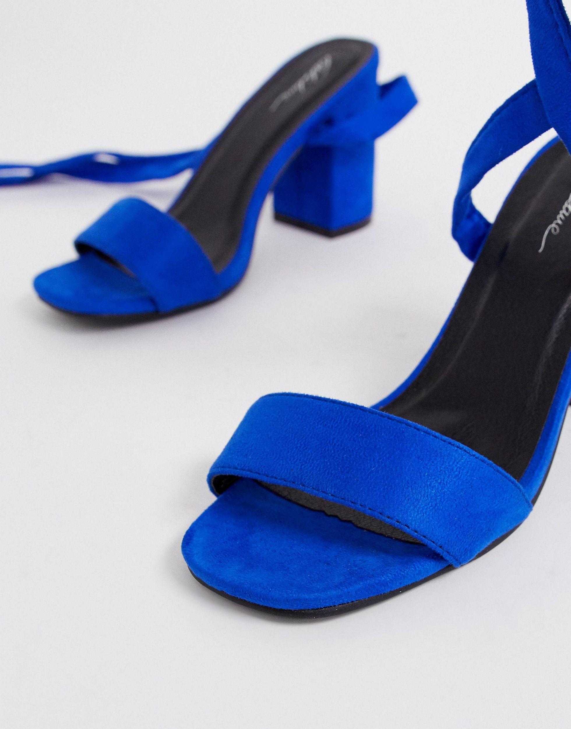 Park Lane – Sandalen mit Blockabsatz und Beinschnürung in Blau | Lyst DE