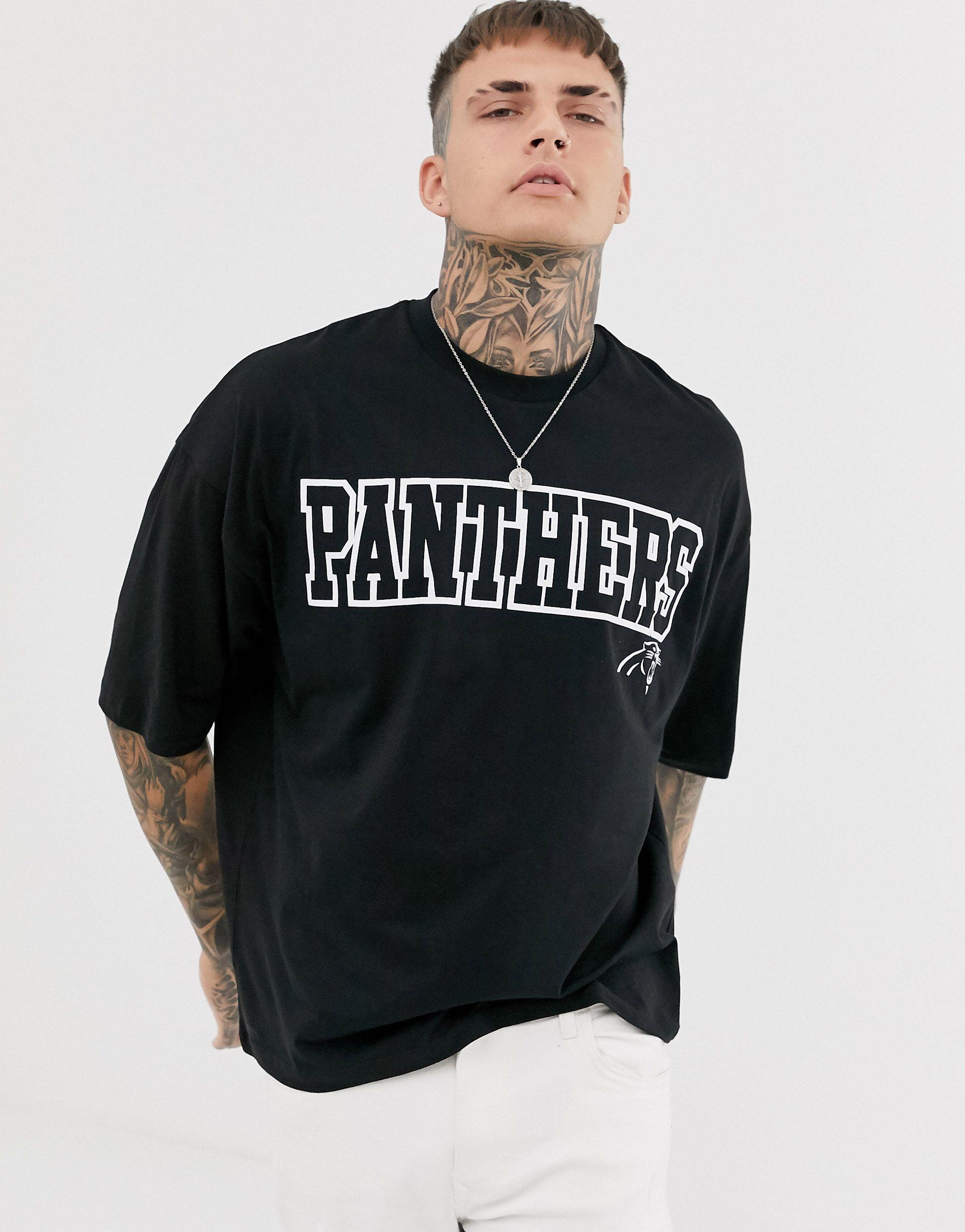 ASOS DESIGN NFL oversized t-shirt with baseball style v neck and front and  back print